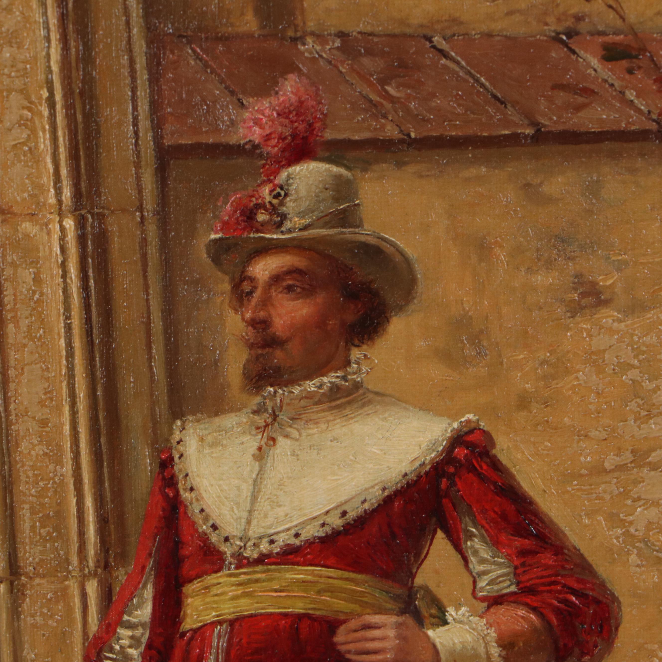 Oldrich Farsky Oil Painting of Musketeer, Circa 1900