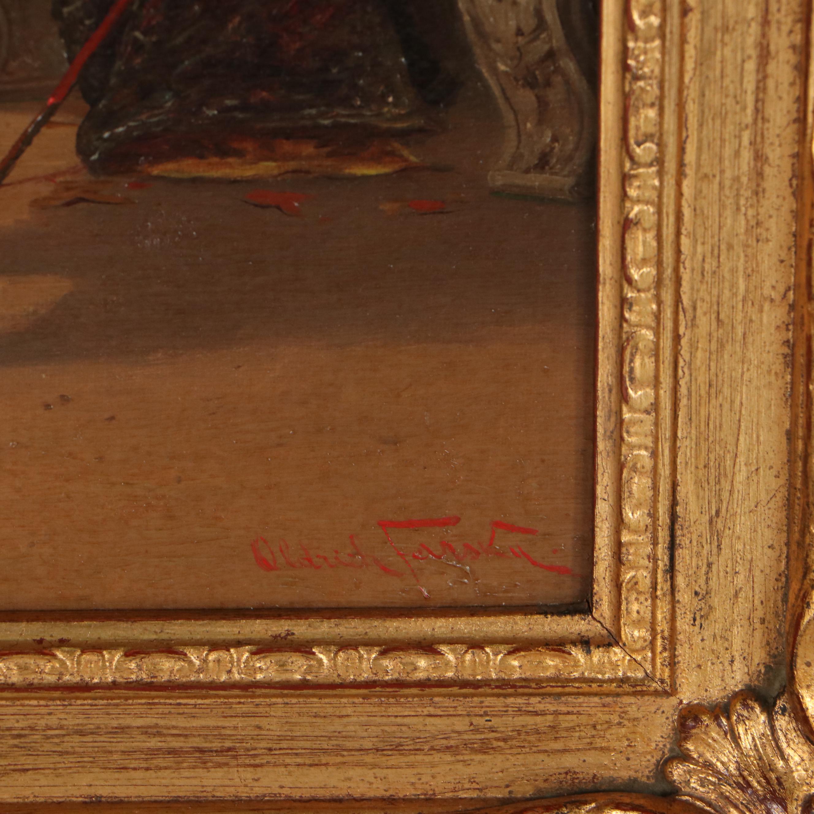 Oldrich Farsky Oil Painting of Musketeer, Circa 1900