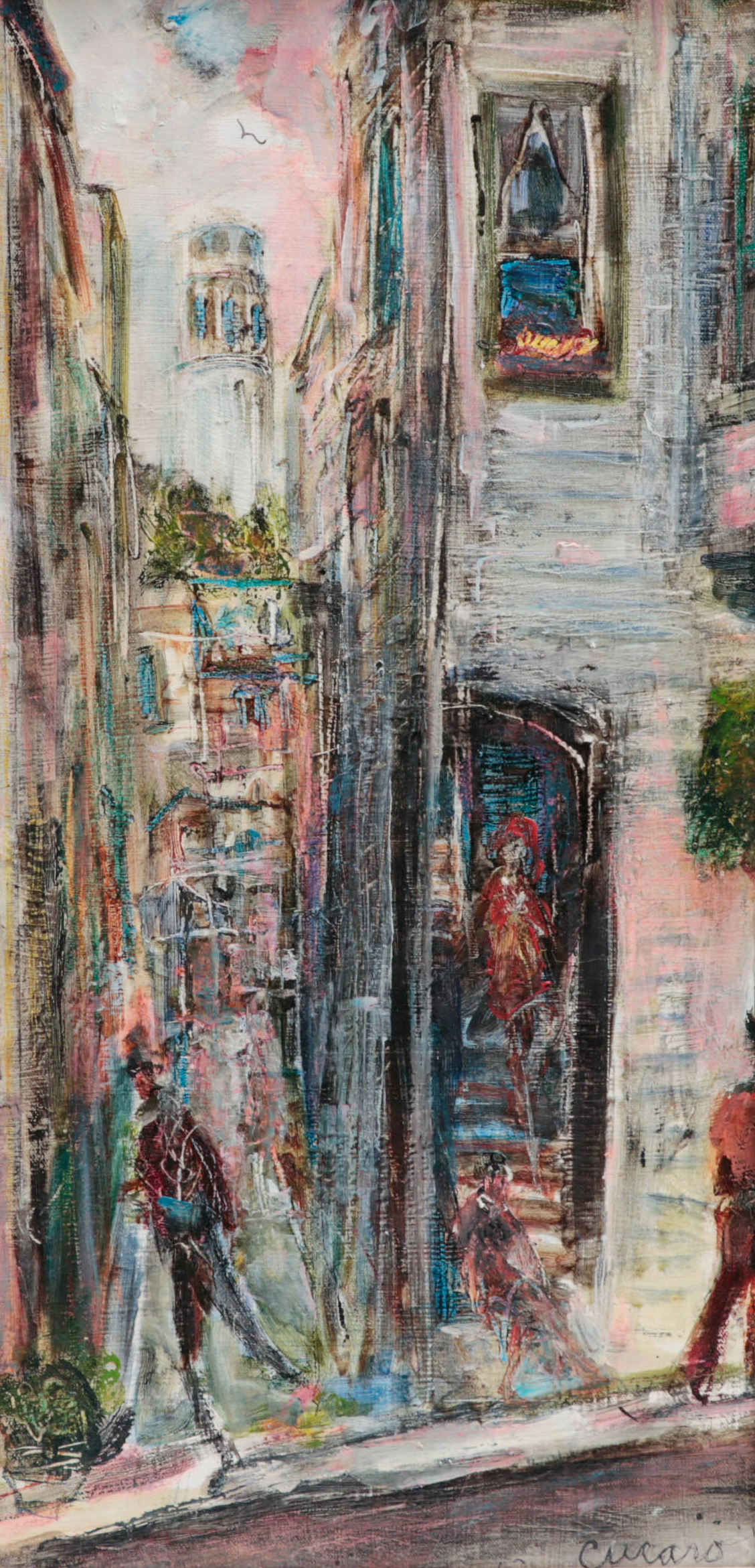 Pascal Cucaro Street Scene Oil Painting