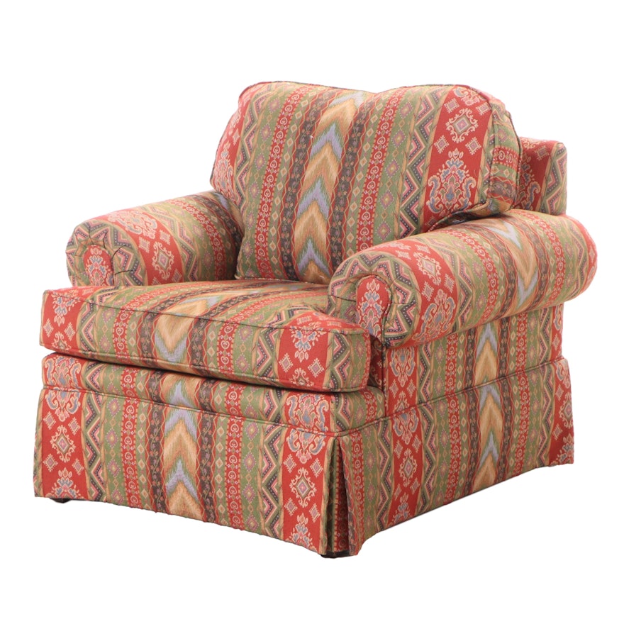 Custom-Upholstered Roll-Arm Easy Armchair