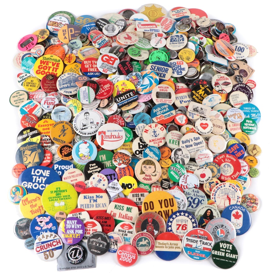 Political, Humorous, and Other Pinbacks, Late 20th Century