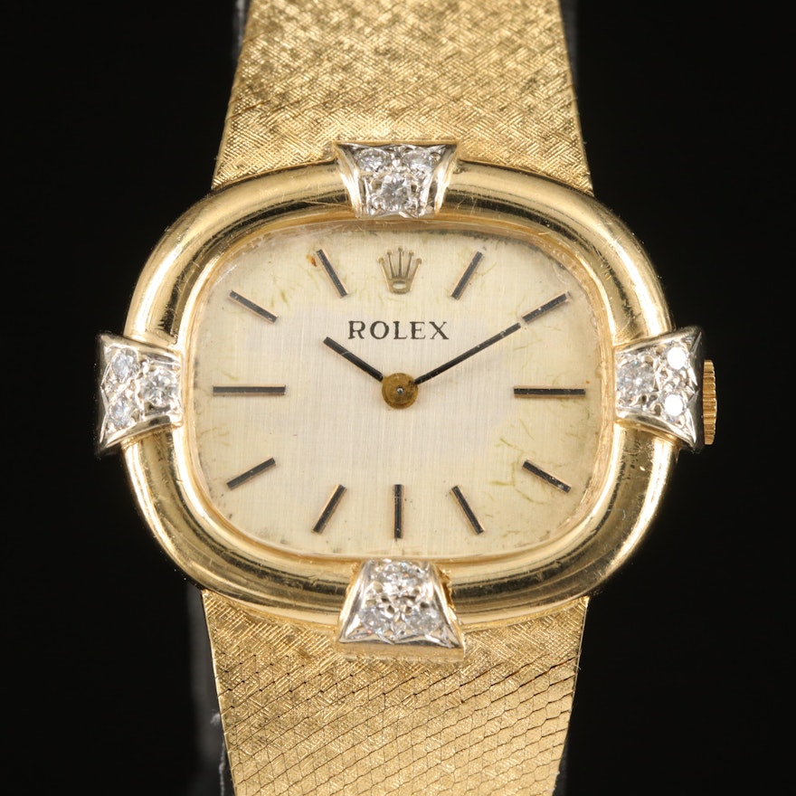 Rolex 14K Gold and Diamond Wristwatch