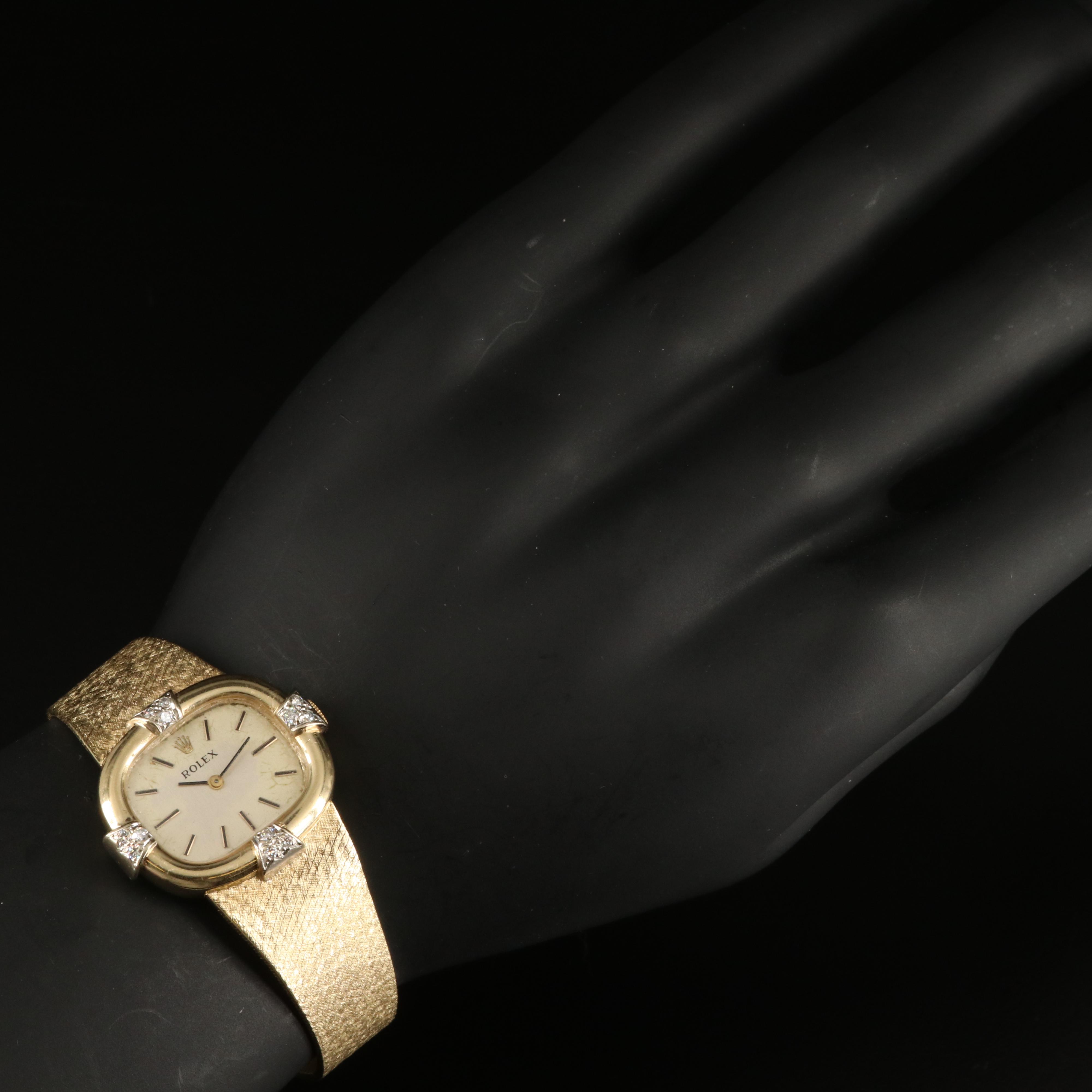 Rolex 14K Gold and Diamond Watch