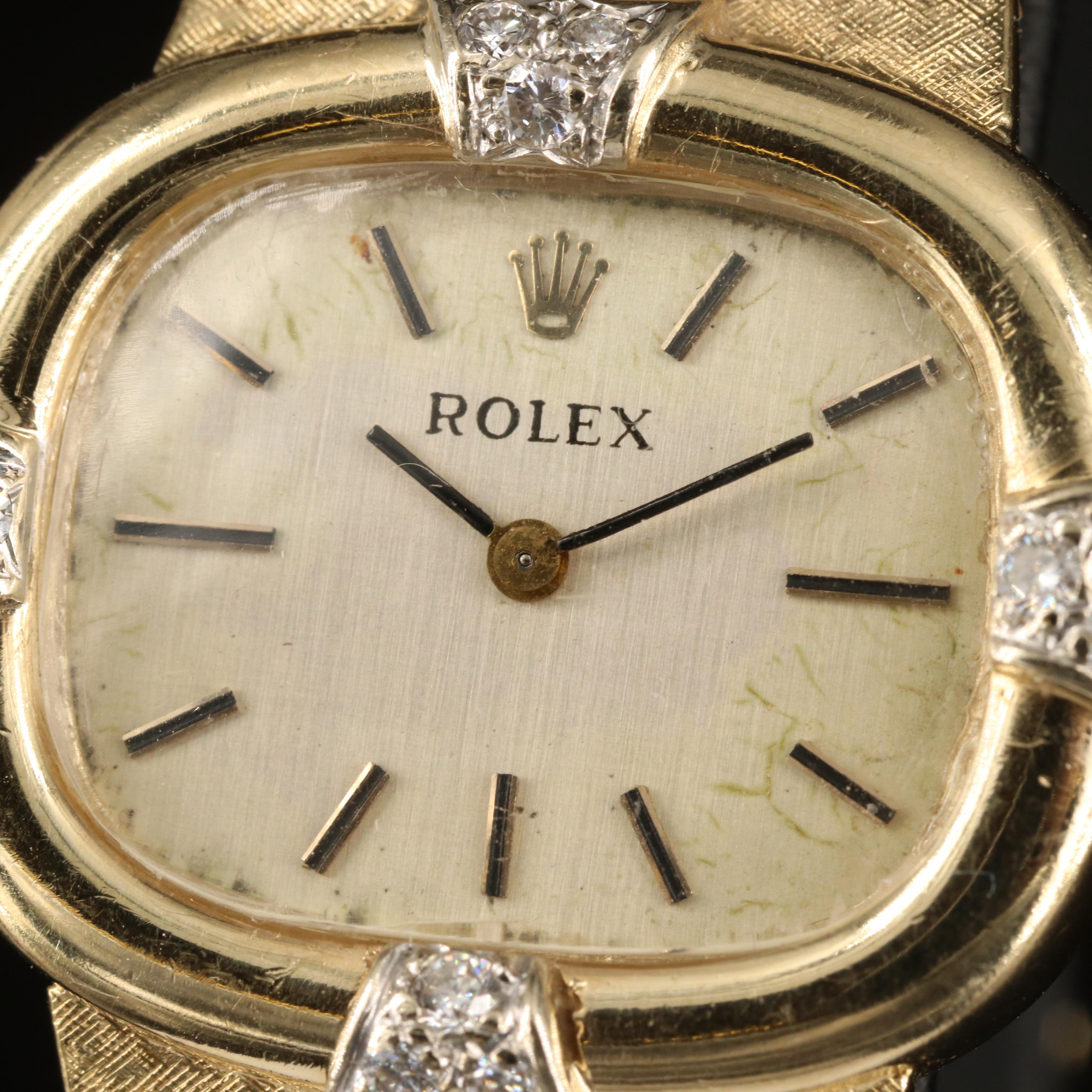 Rolex 14K Gold and Diamond Watch