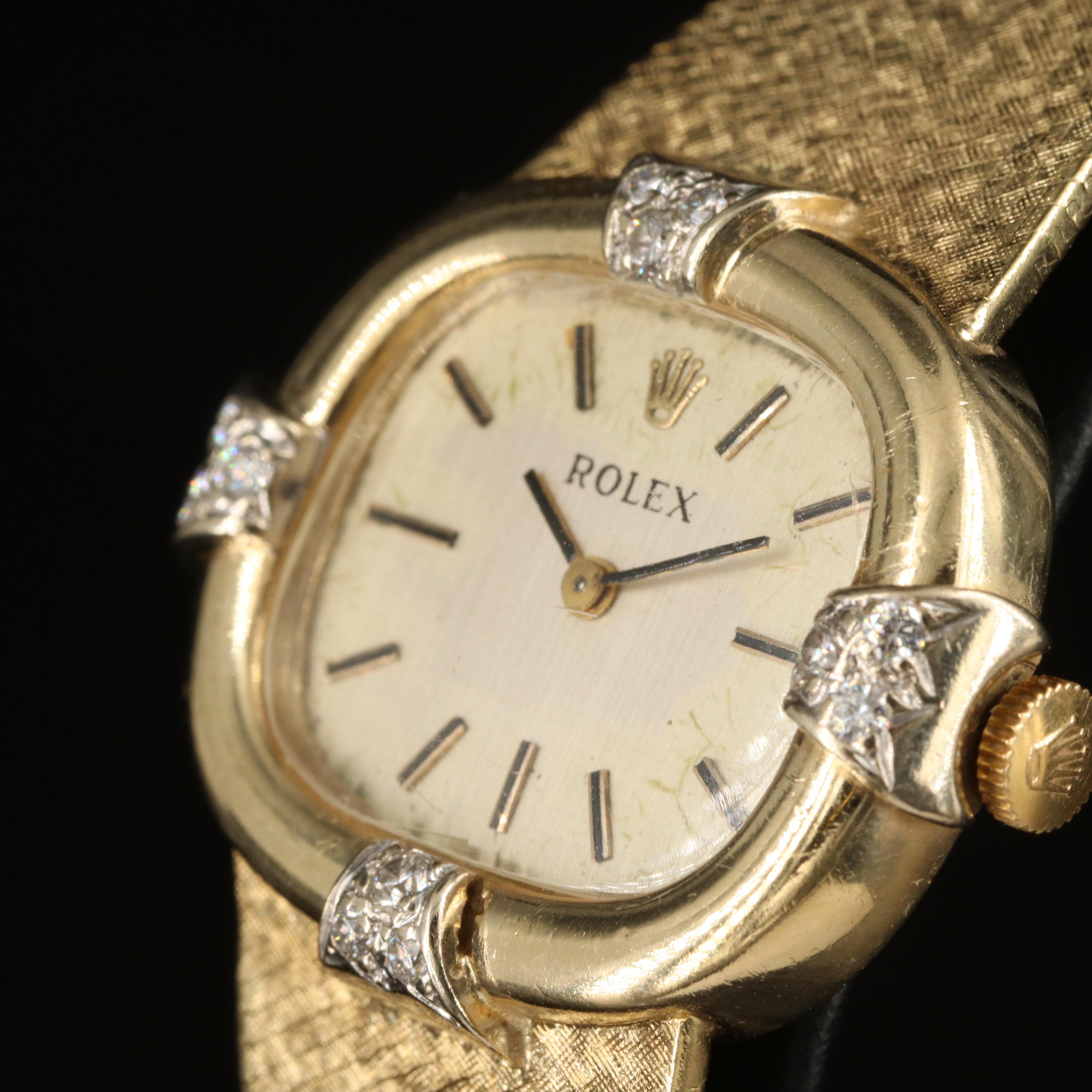 Rolex 14K Gold and Diamond Watch