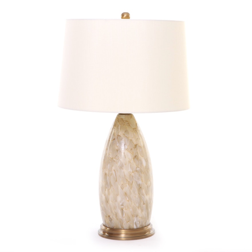 Murano Style Table Lamp with Linen Shade