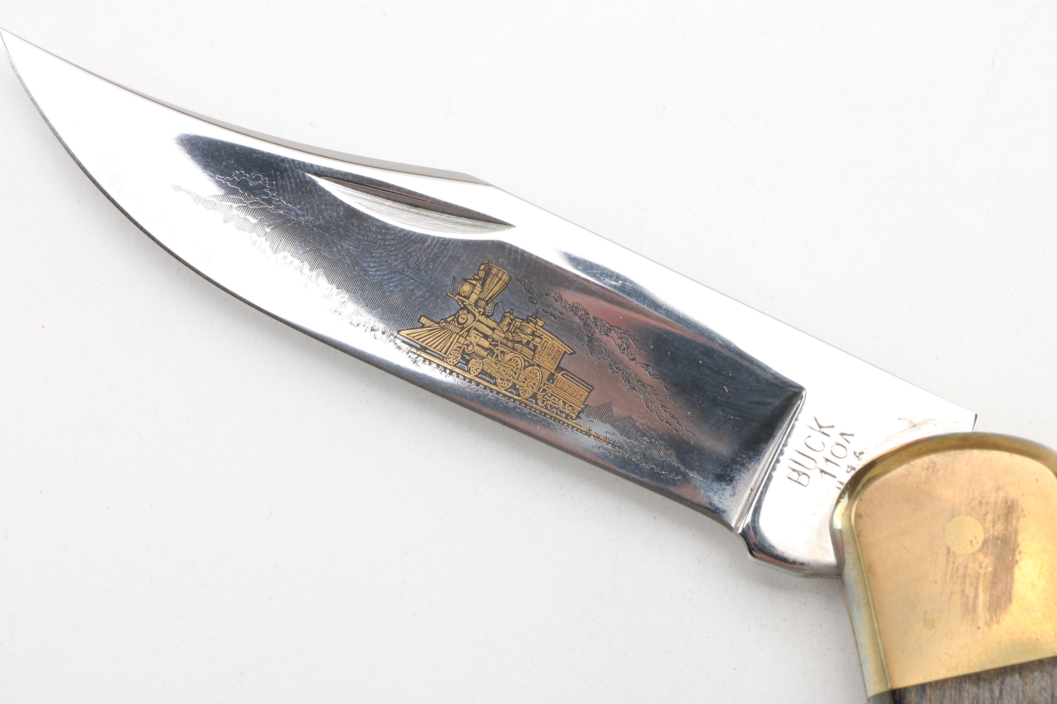 Buck 110 Locomotive Limited Edition Folding Knife in Presentation Box and More