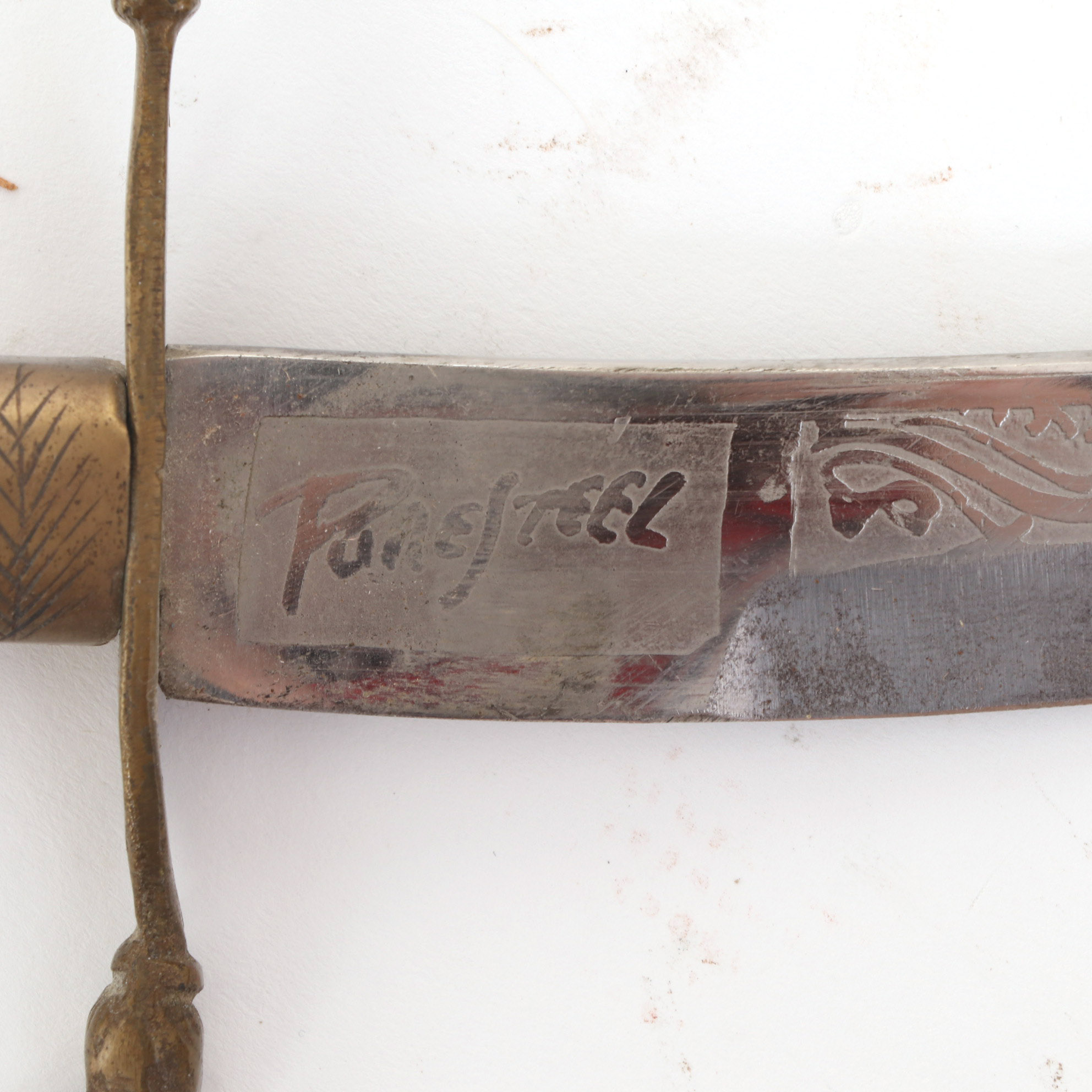 Victory Pure Steel MOP Curved Dagger Knife with Leather Scabbard