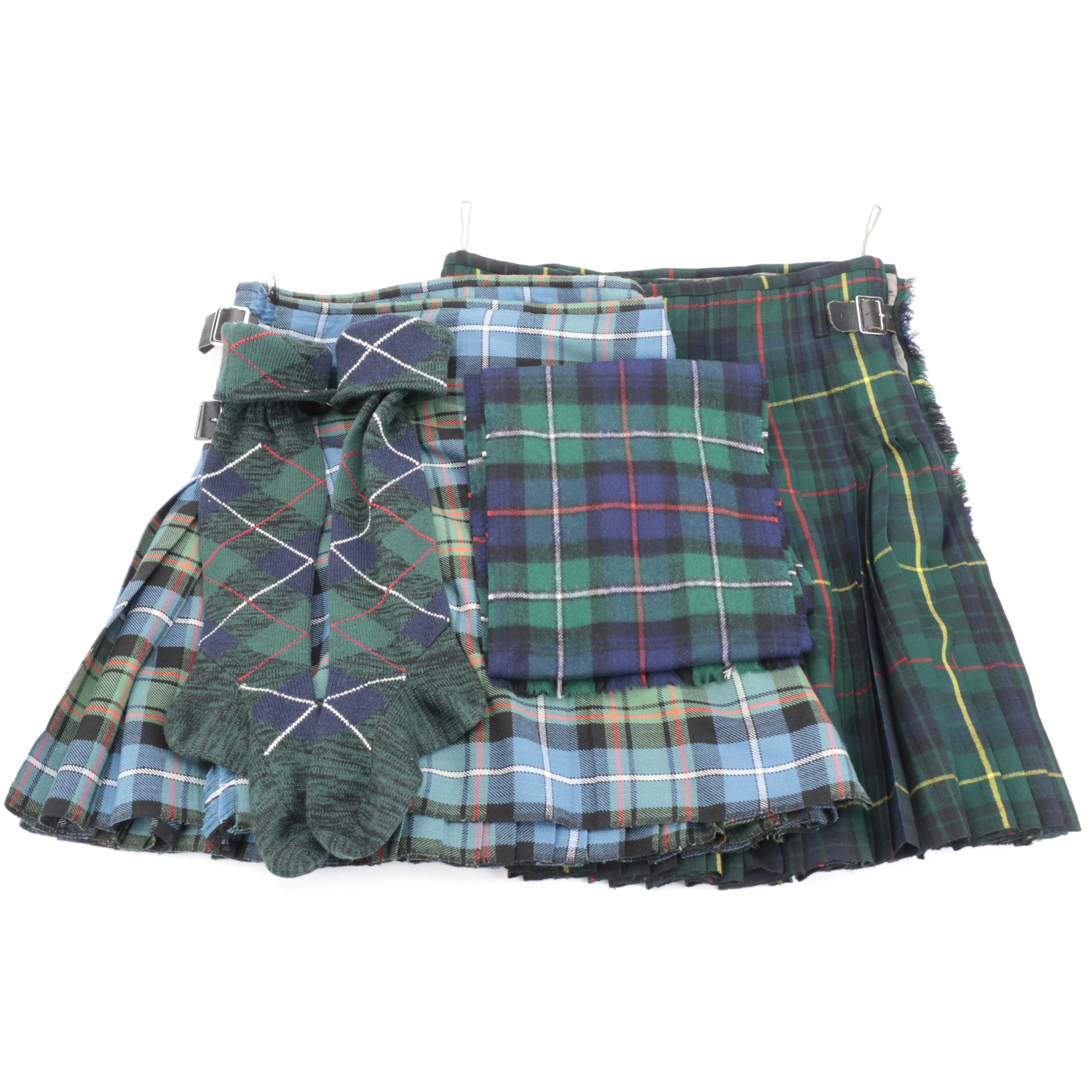 The Scotch House Farquharson Tartan Kilt and Stillwater Kilt in Mackenzie Tartan