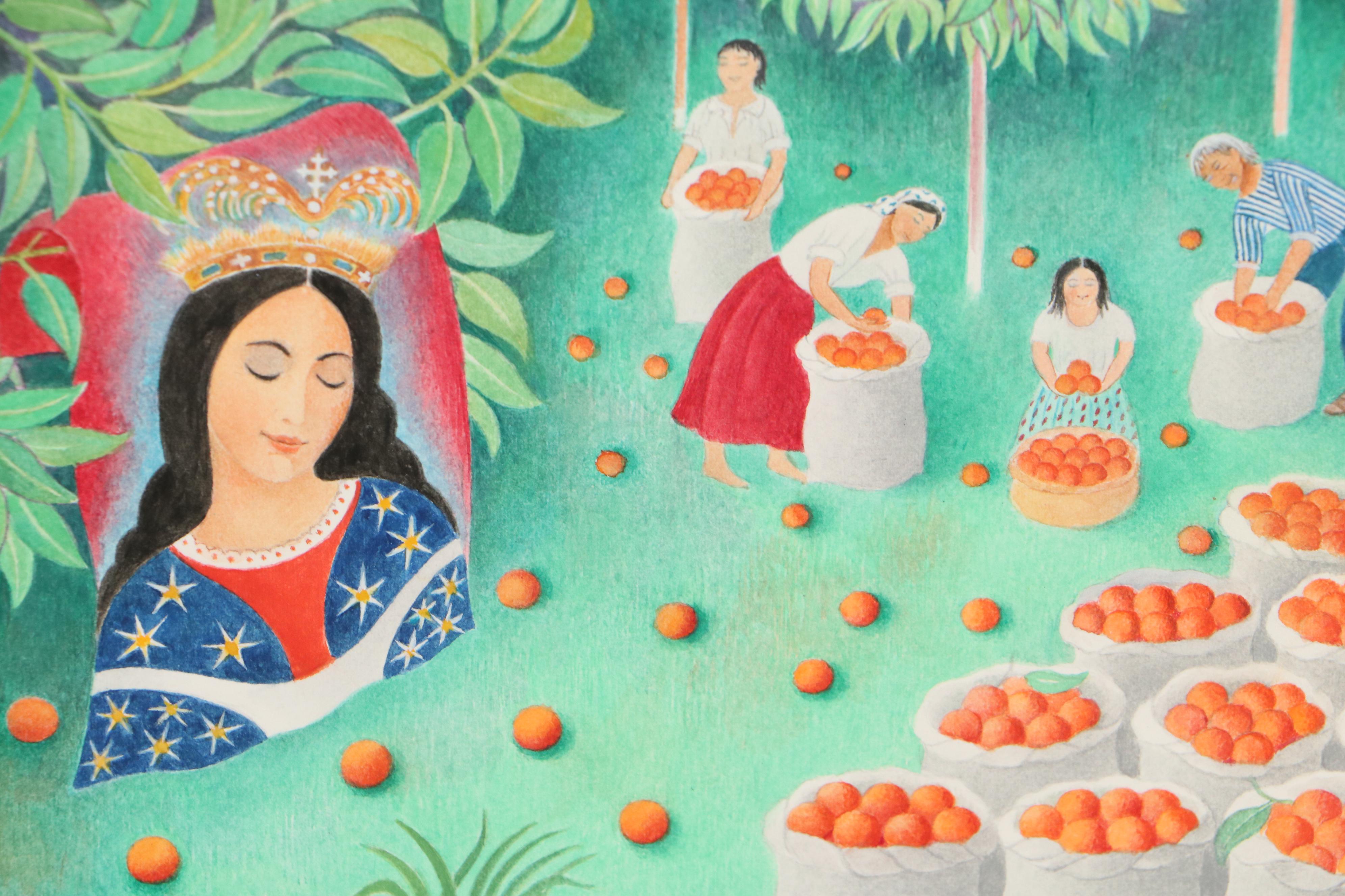 Beatriz Vidal Colored Pencil Drawing of Orange Grove