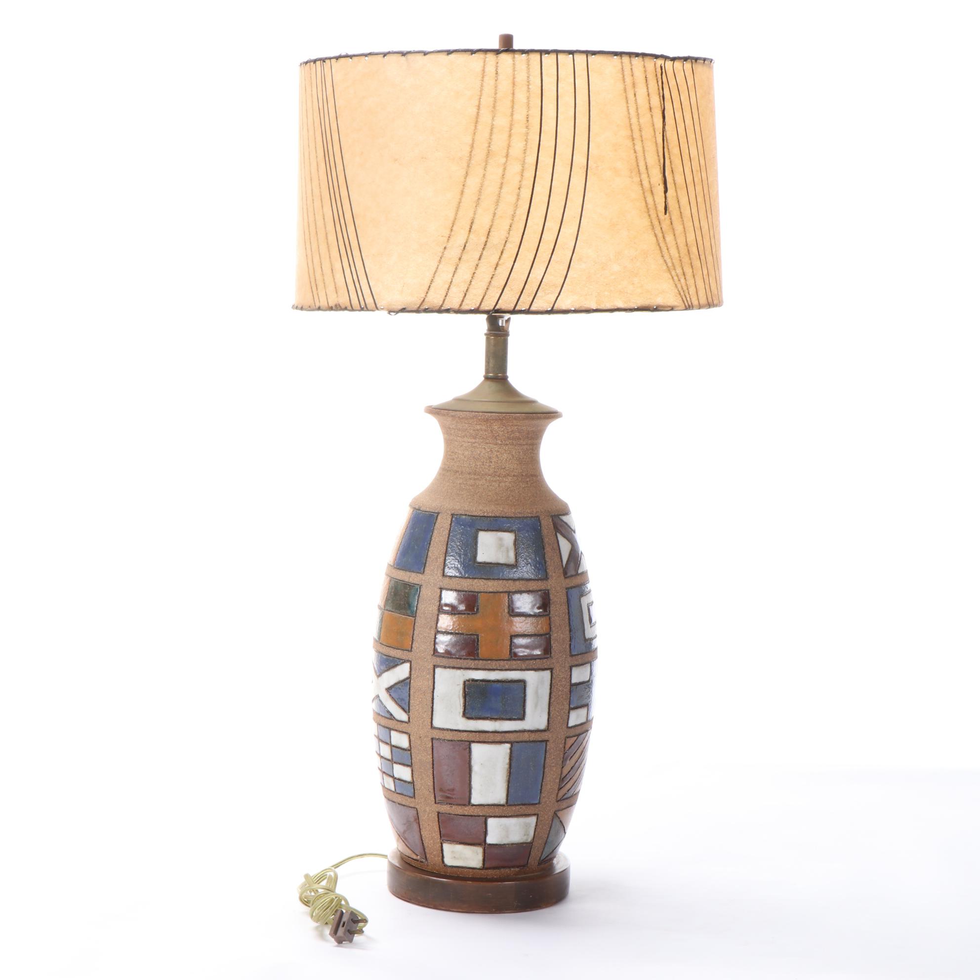 Brent Bennett Original MCM Table Lamp with Fiberglass Shade