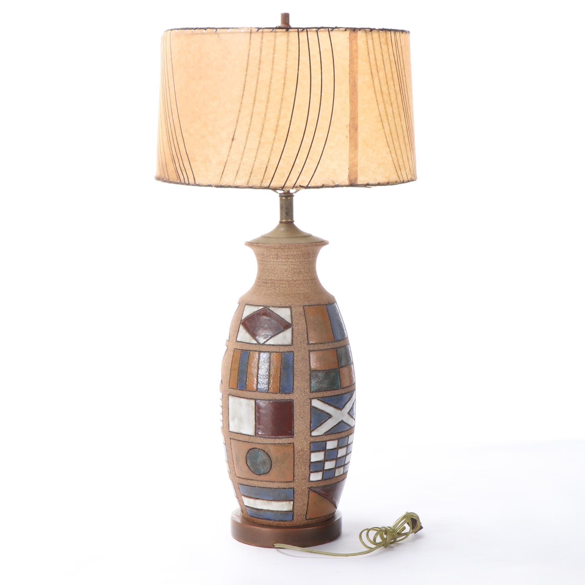 Brent Bennett Original MCM Table Lamp with Fiberglass Shade