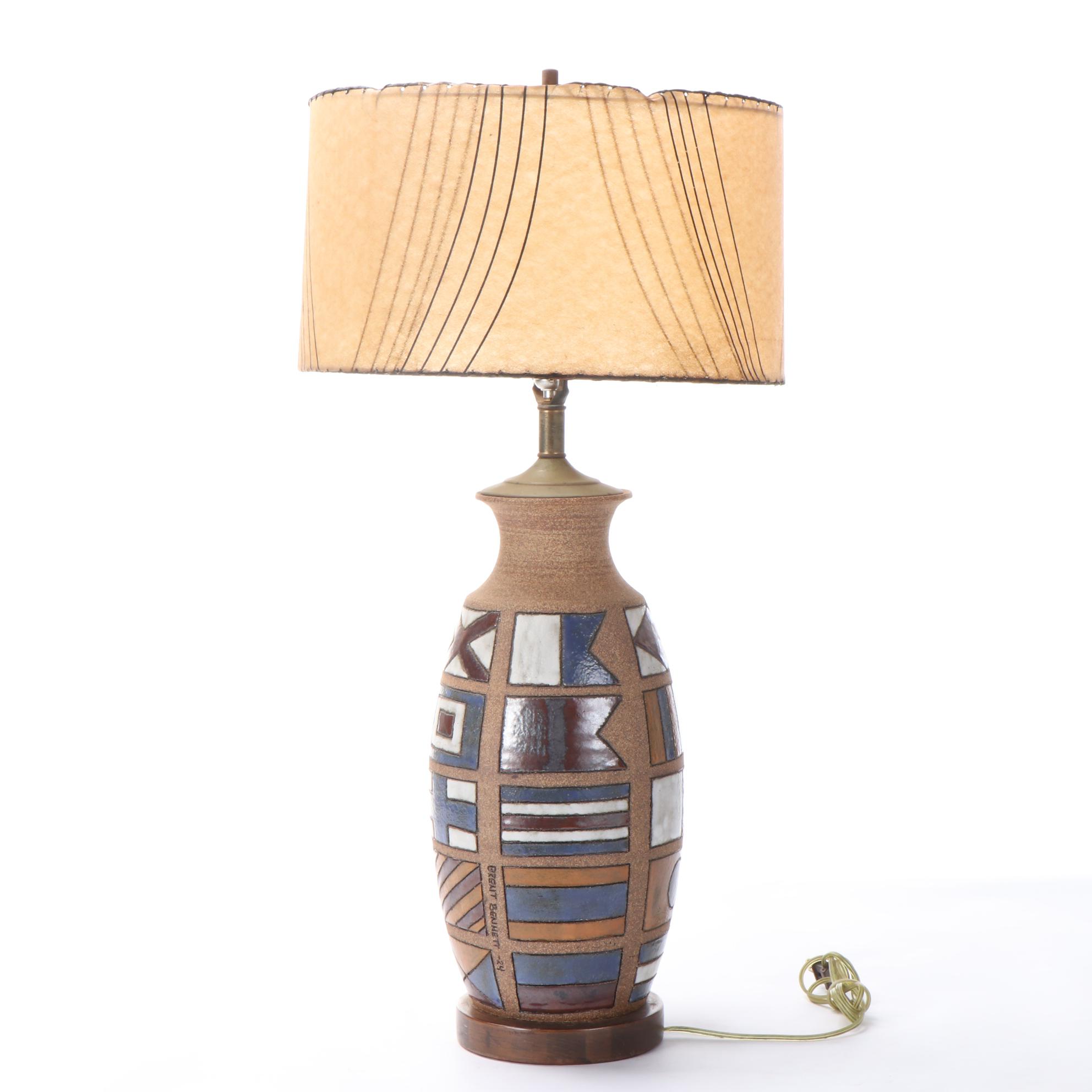Brent Bennett Original MCM Table Lamp with Fiberglass Shade