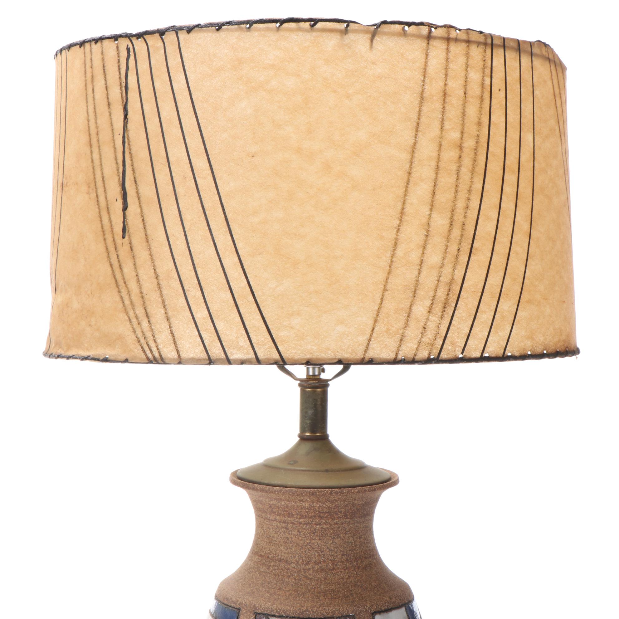 Brent Bennett Original MCM Table Lamp with Fiberglass Shade