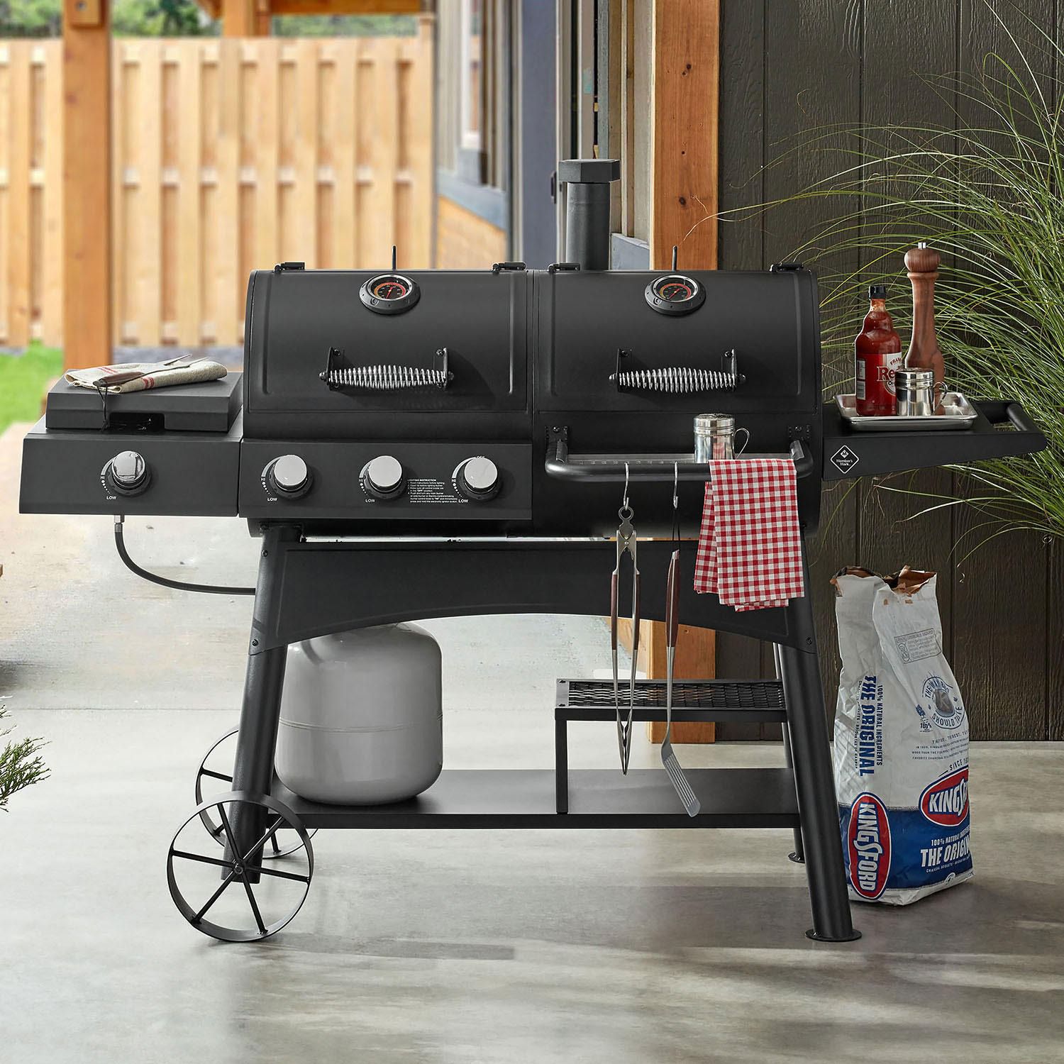 Member's Mark Charcoal and Gas Combo Grill with Sideburner Griddle