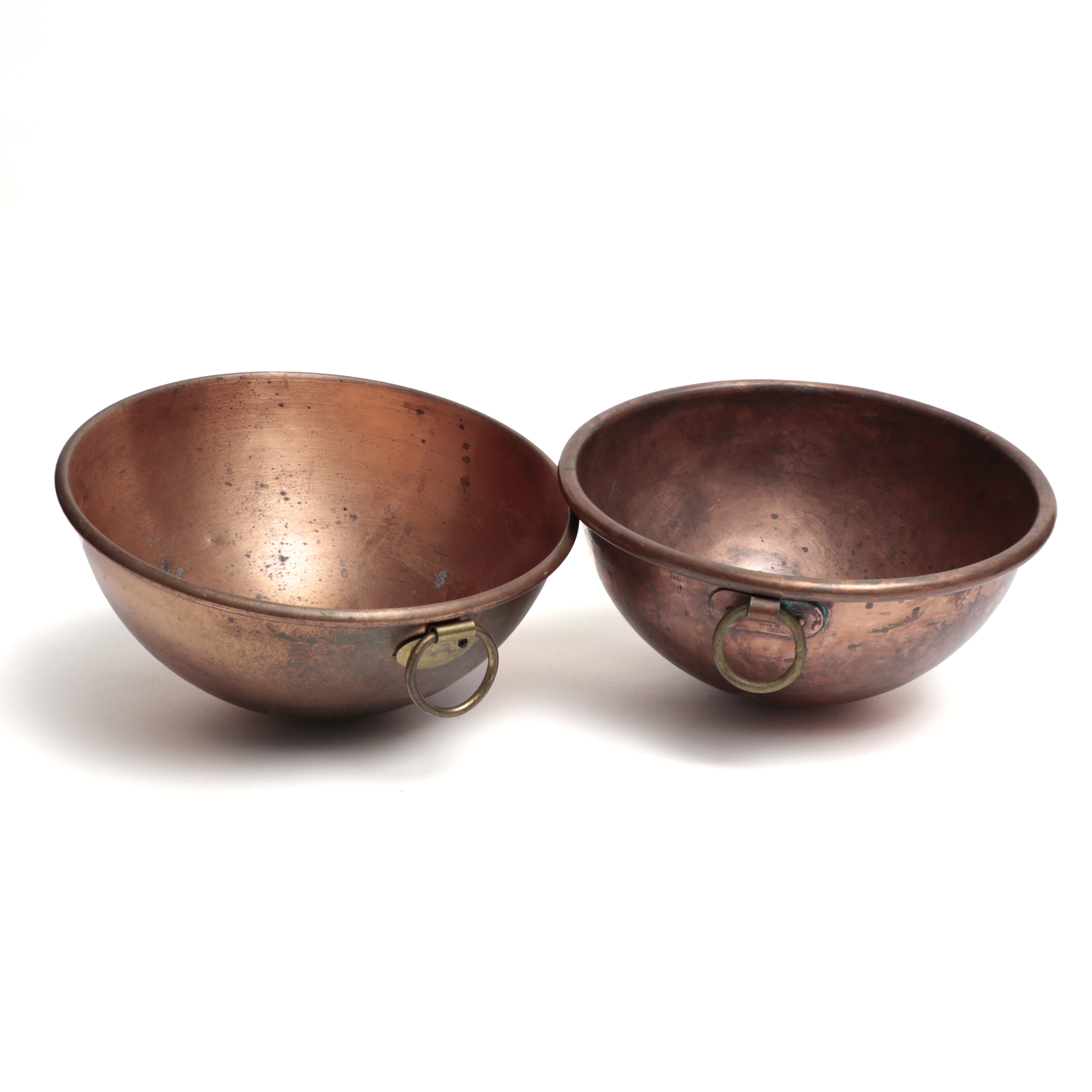 Williams-Sonoma and Other Copper Batter Bowls with Loop Handles