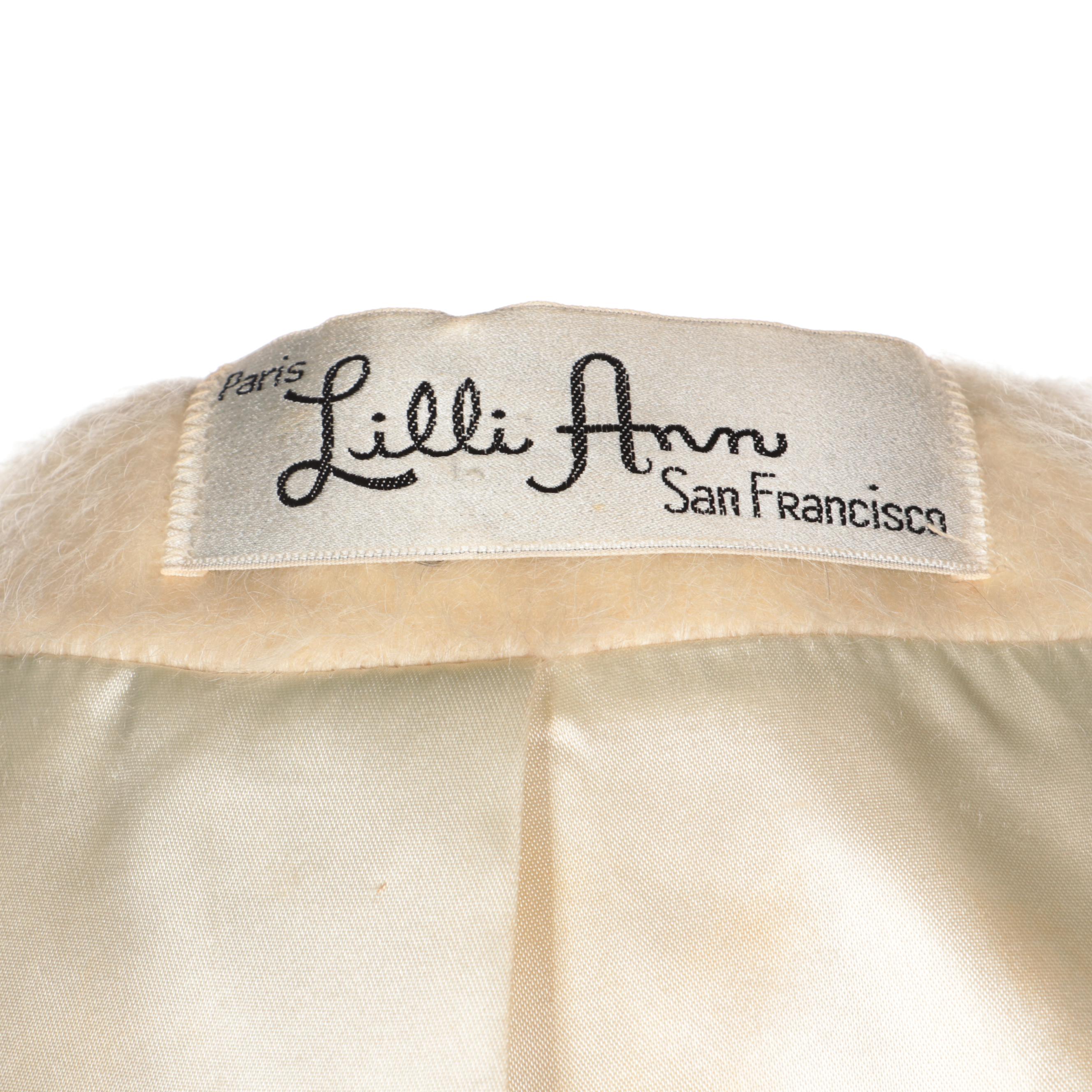 Lilli Ann Three-Quarter Sleeve French Mohair Embellished Swing Coat, 1960s