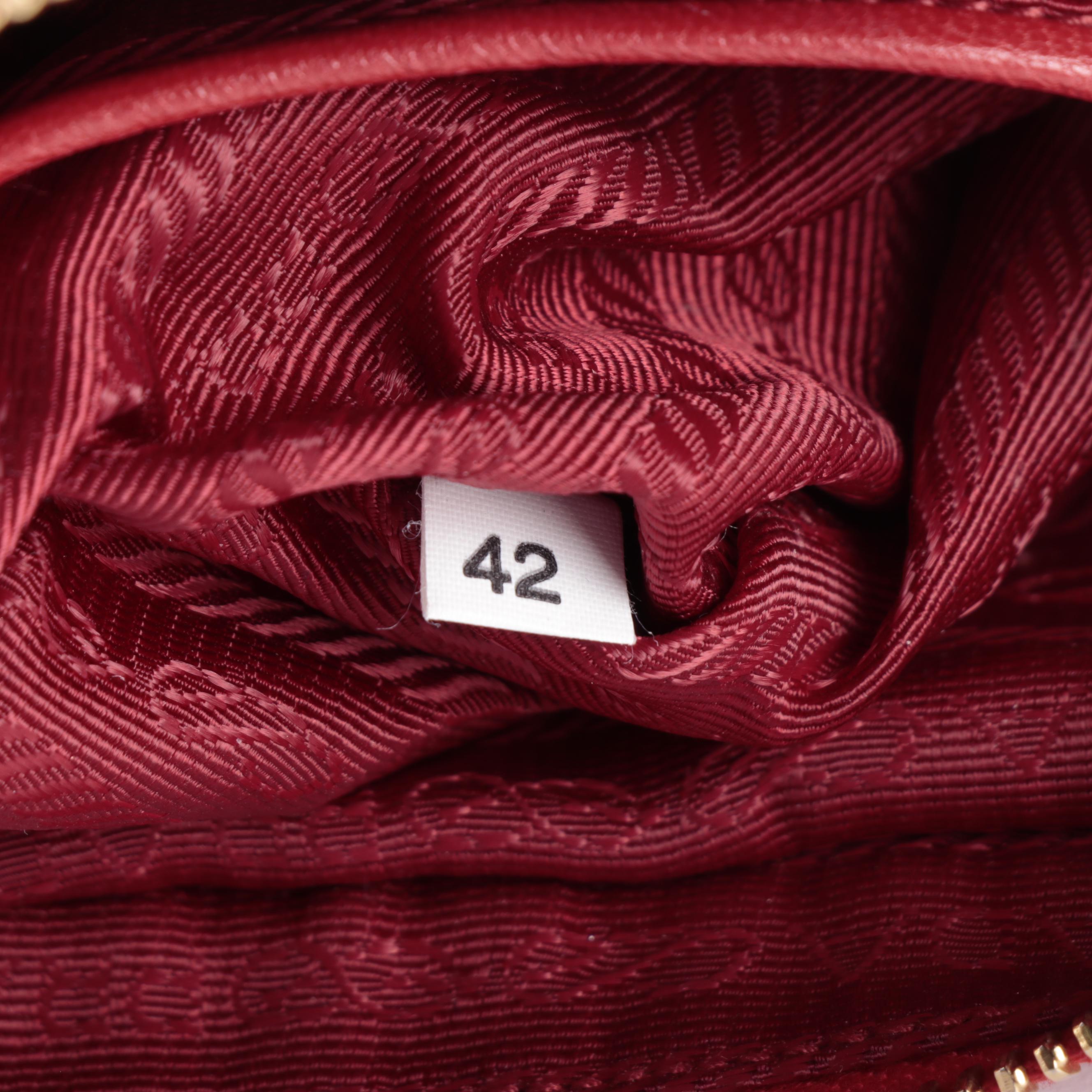 Prada Bow Red Nylon Tessuto Camera Crossbody