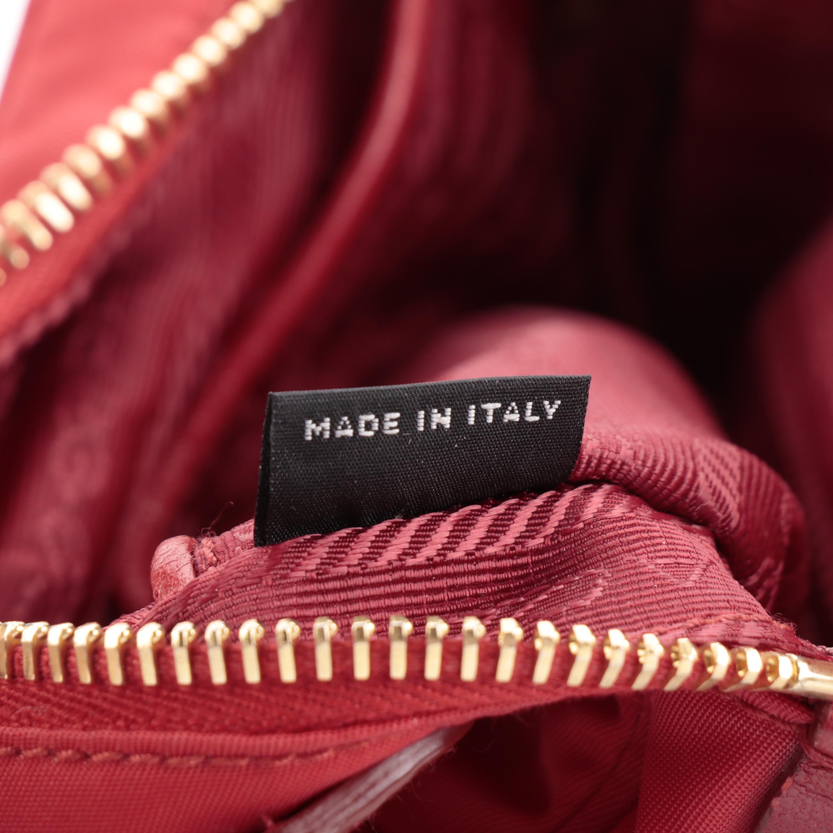 Prada Bow Red Nylon Tessuto Camera Crossbody