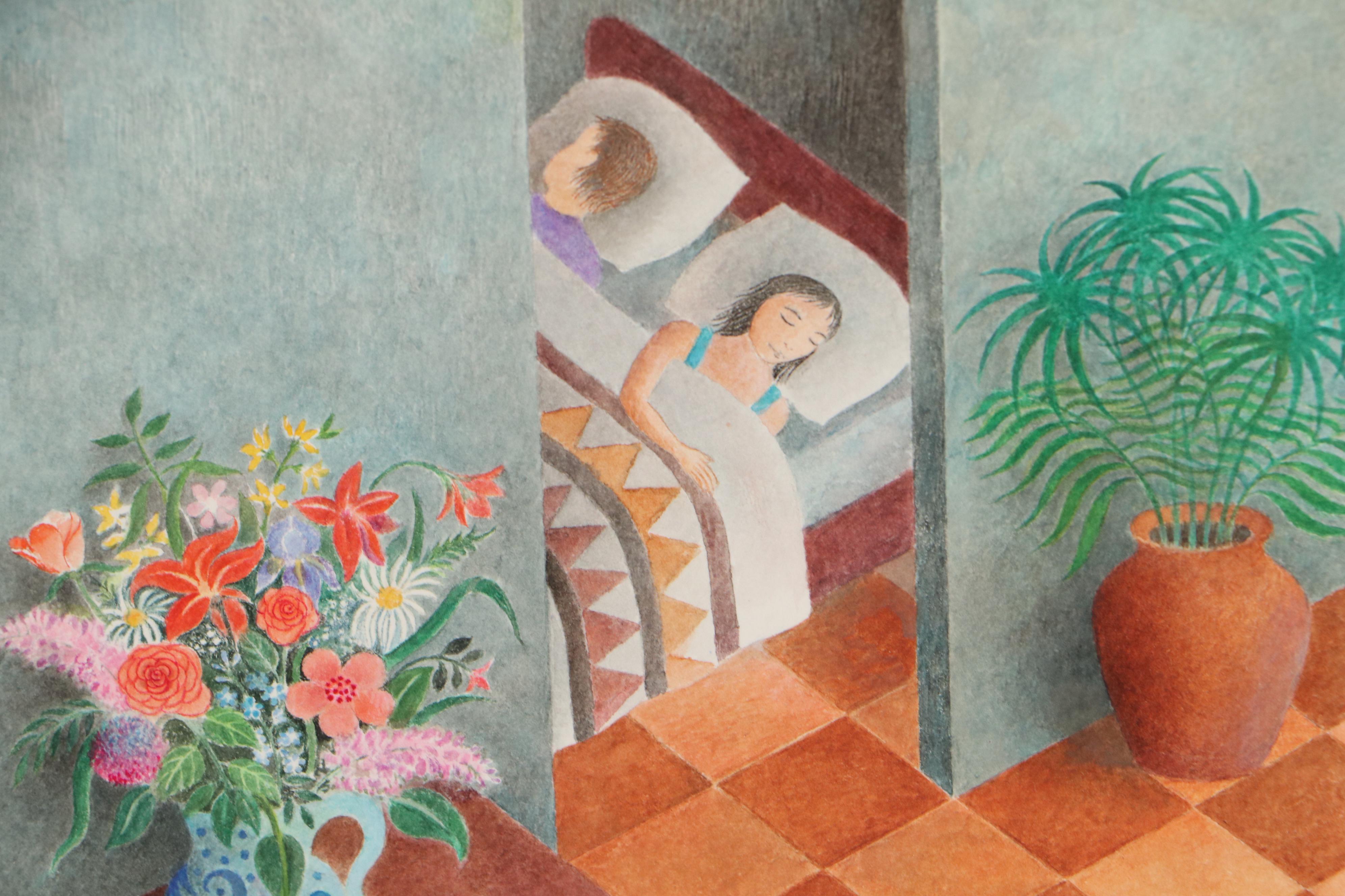 Beatriz Vidal Colored Pencil Illustration of Interior Scene