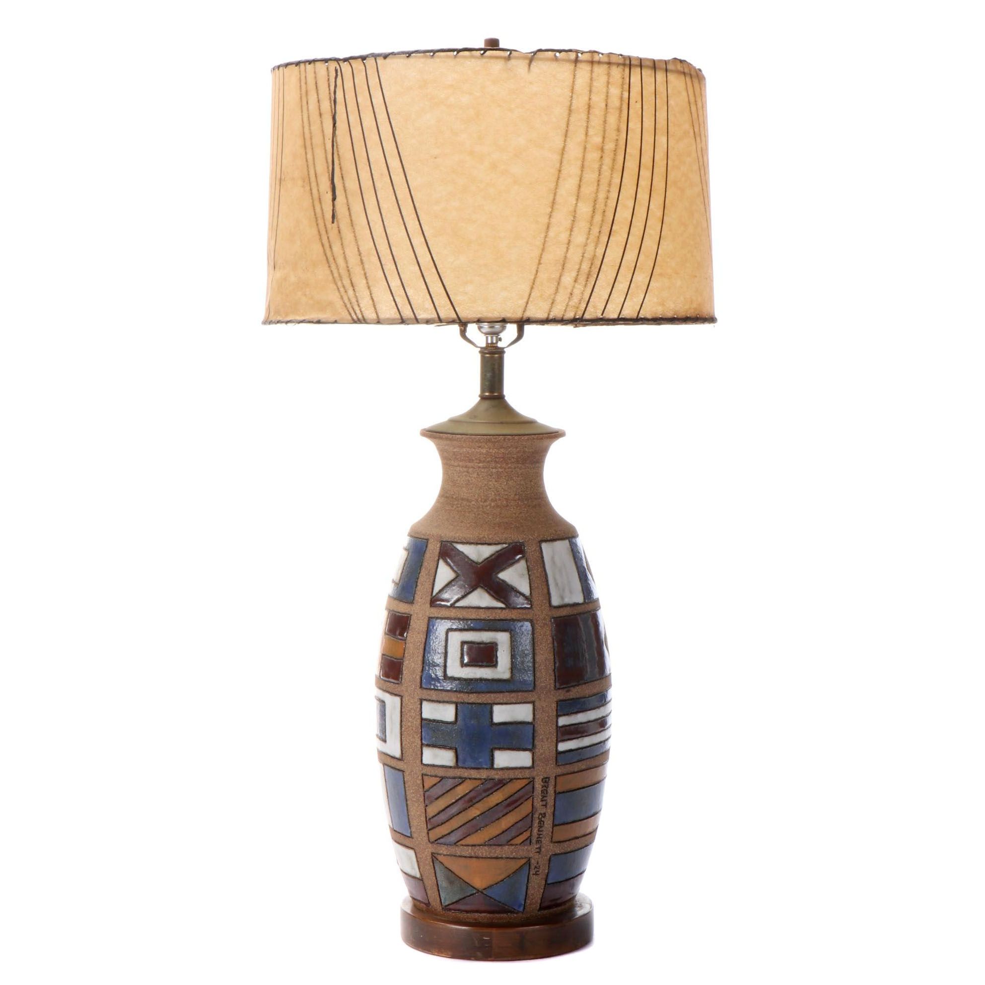 Brent Bennett Original MCM Table Lamp with Fiberglass Shade