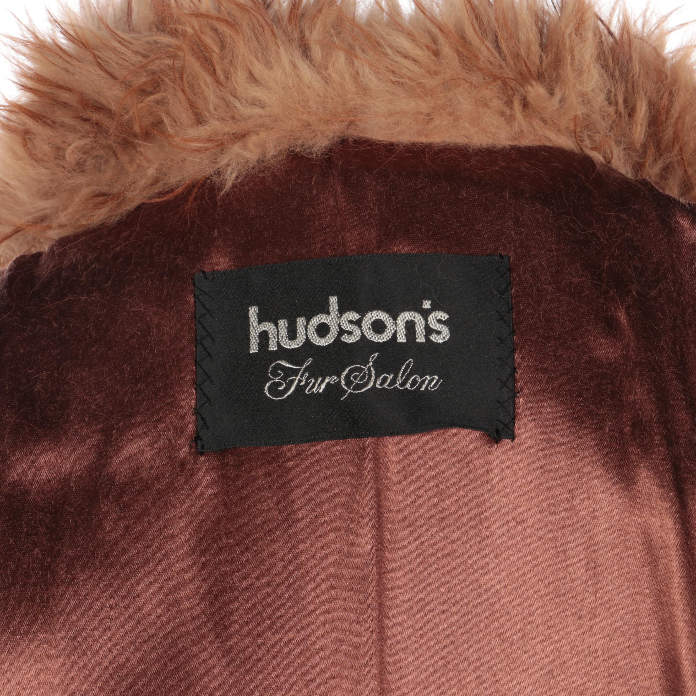 Sheared Guanaco Fur Belted Coat with Guanaco Fur Notch Collar