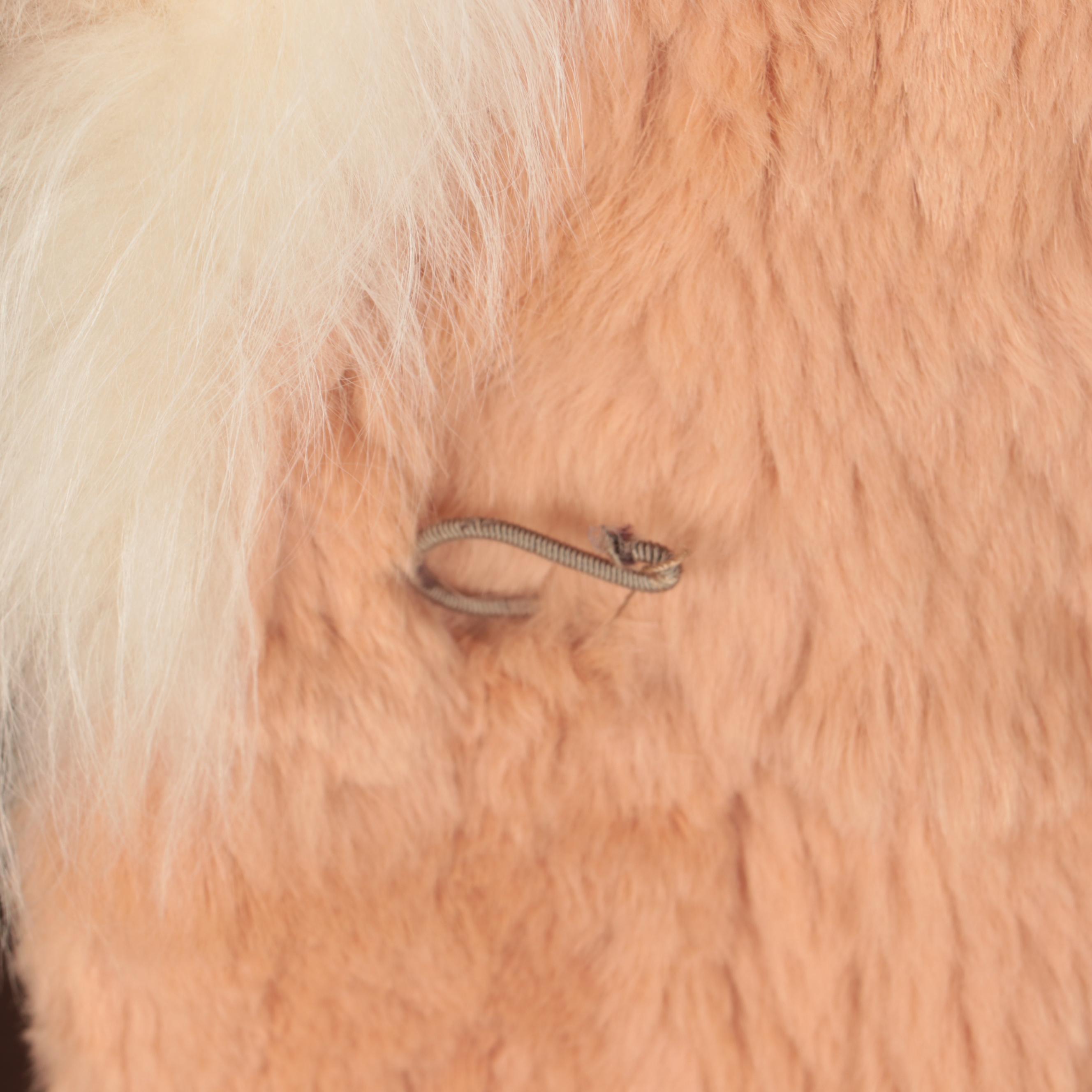 Sheared Guanaco Fur Belted Coat with Guanaco Fur Notch Collar