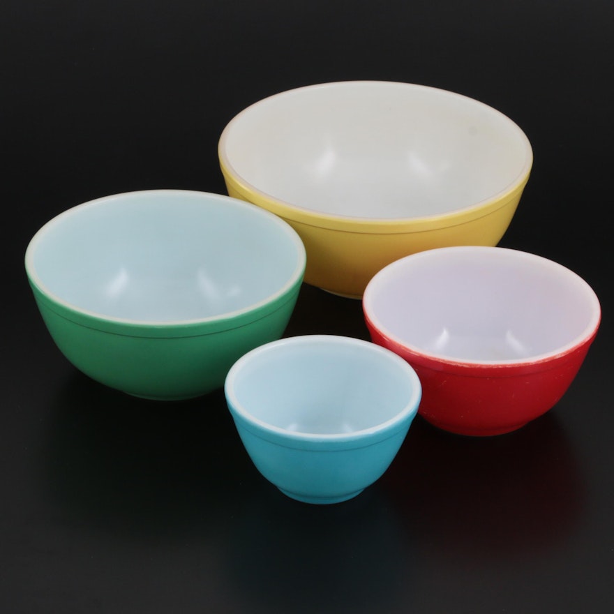 Pyrex "Primary Colors" Nesting Mixing Bowls, Mid-20th Century