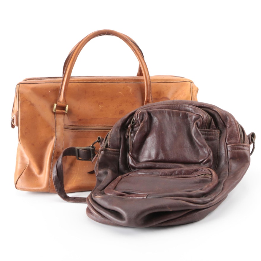 Hartmann Doctor Style Weekender Bag with Other Dark Brown Leather Shoulder Bag