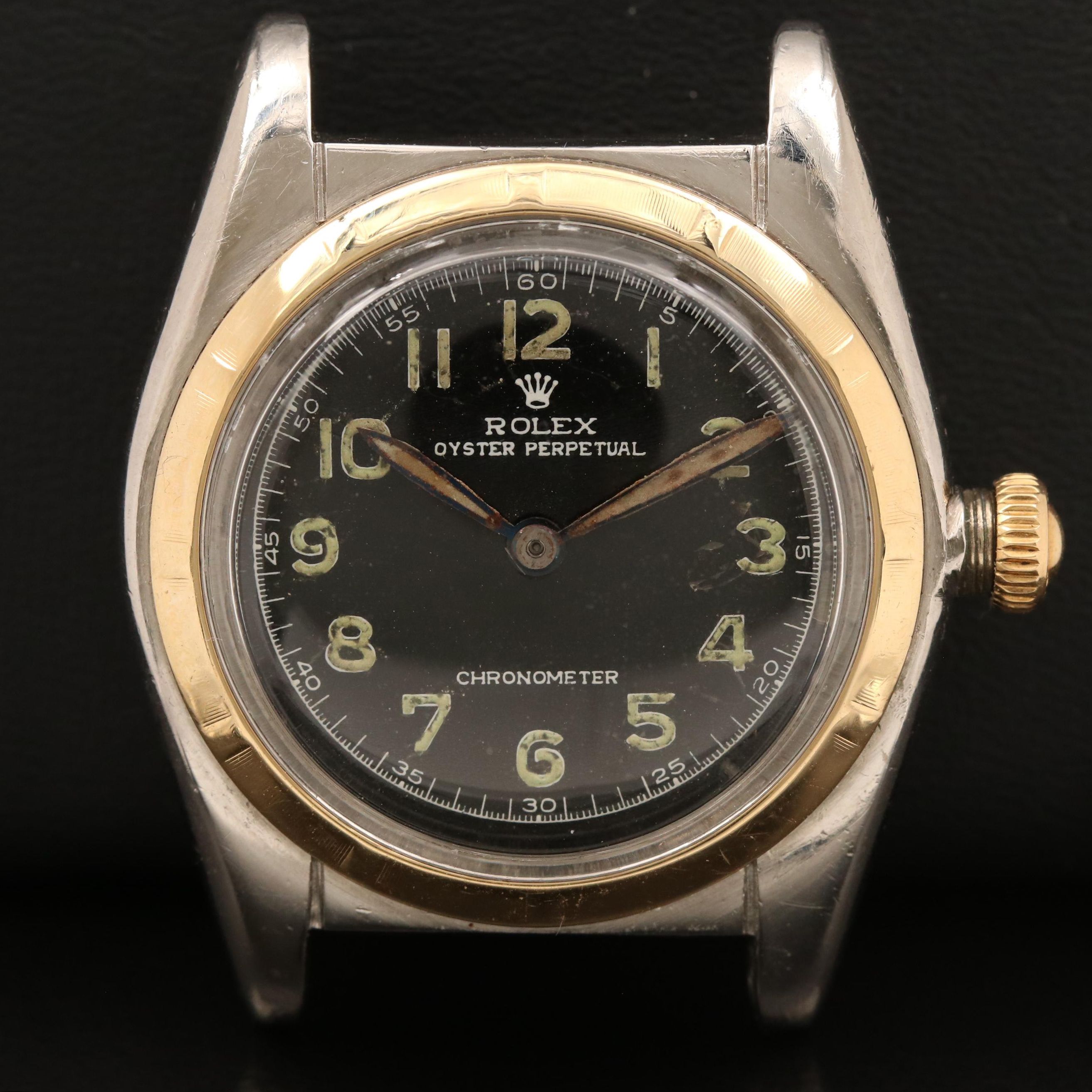 Rolex Vintage Oyster Perpetual Bubble Back 14K and Stainless Steel Watch