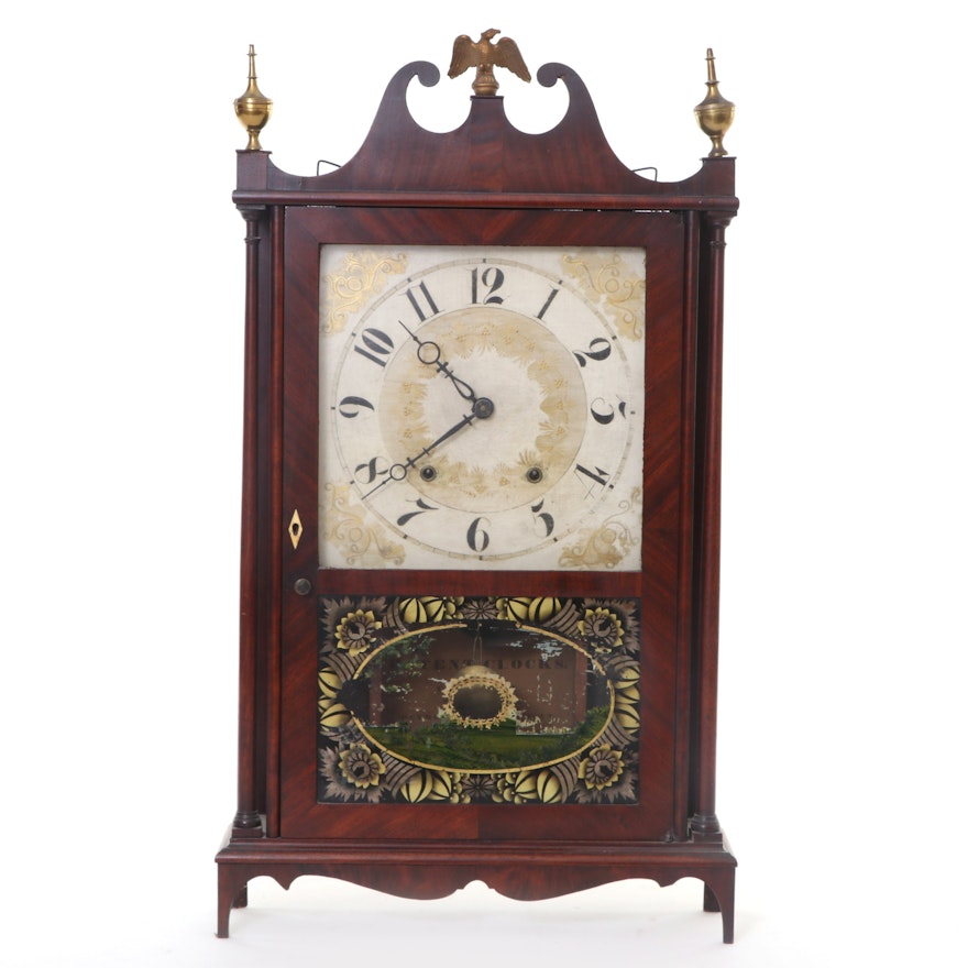 Eli Terry & Sons American Pillar and Scroll Clock, Early 19th Century