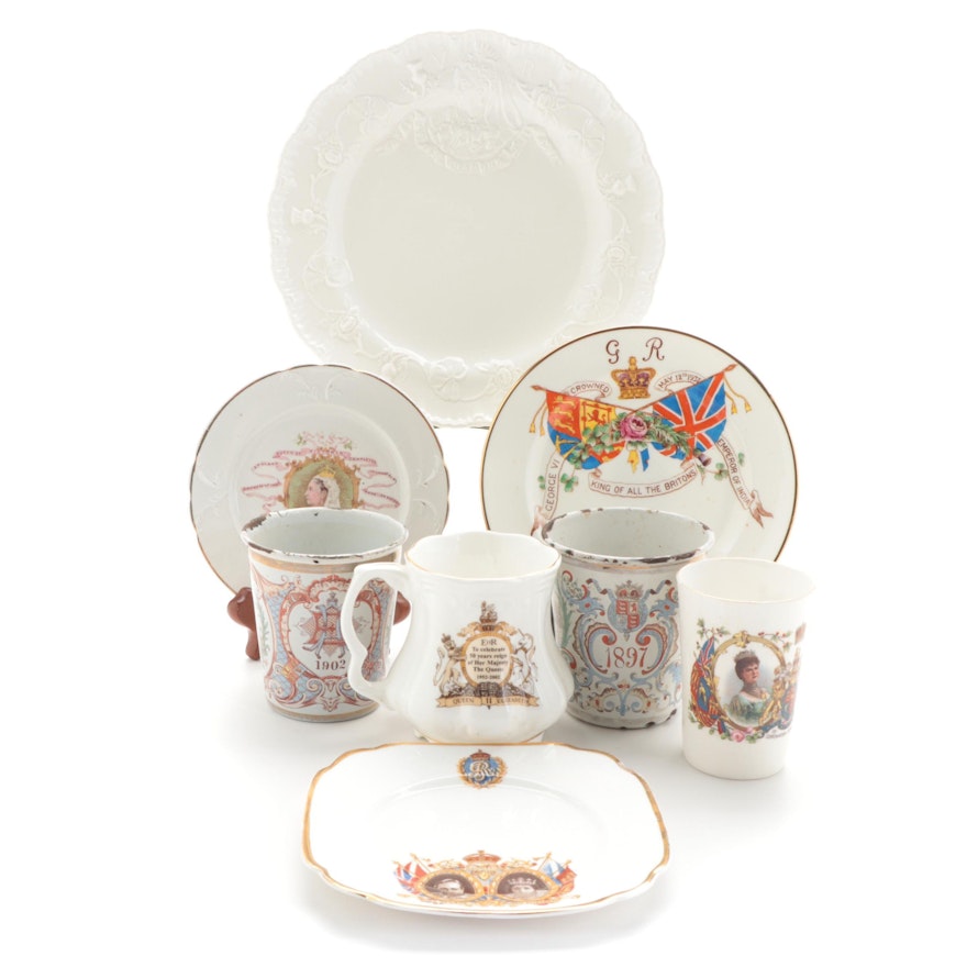 Spode and Other British Royal Family Commemorative Cups and Plates