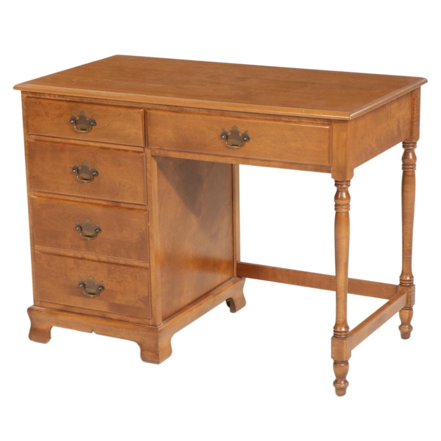 Ethan Allen Colonial Style Maple Desk, Late 20th Century