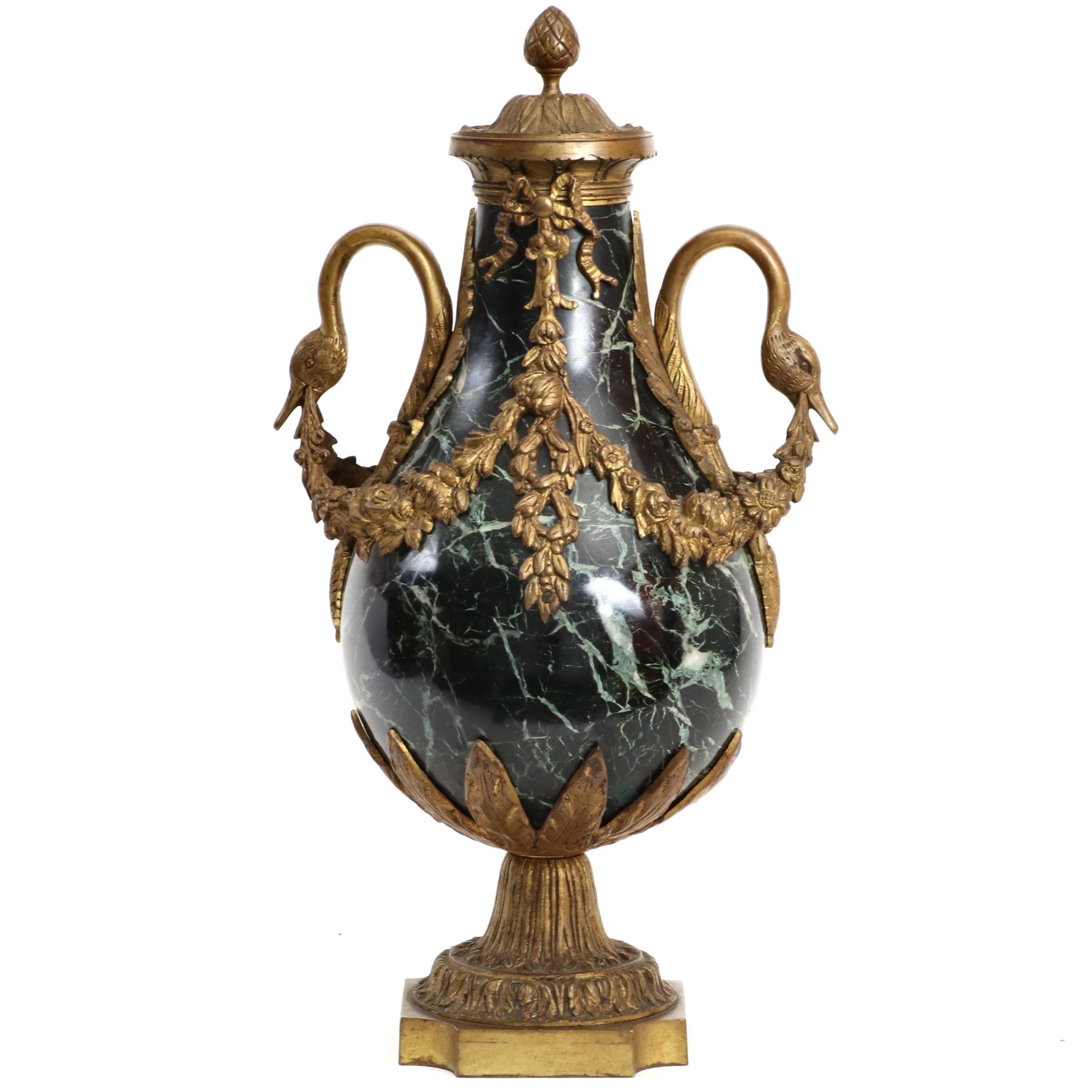 Louis XVI Style French  Black Marble and Ormolu Cassolettes, circa 1860