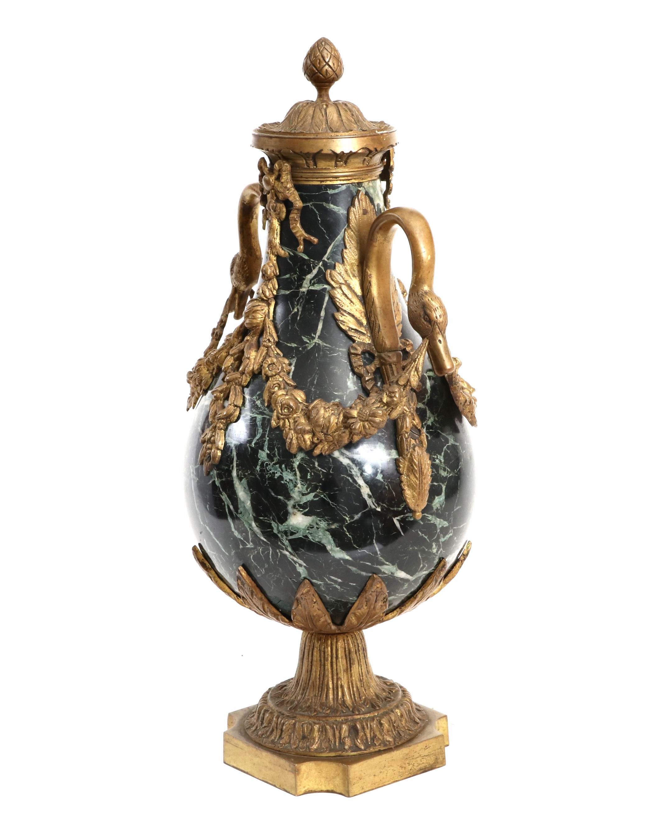 Louis XVI Style French  Black Marble and Ormolu Cassolettes, circa 1860