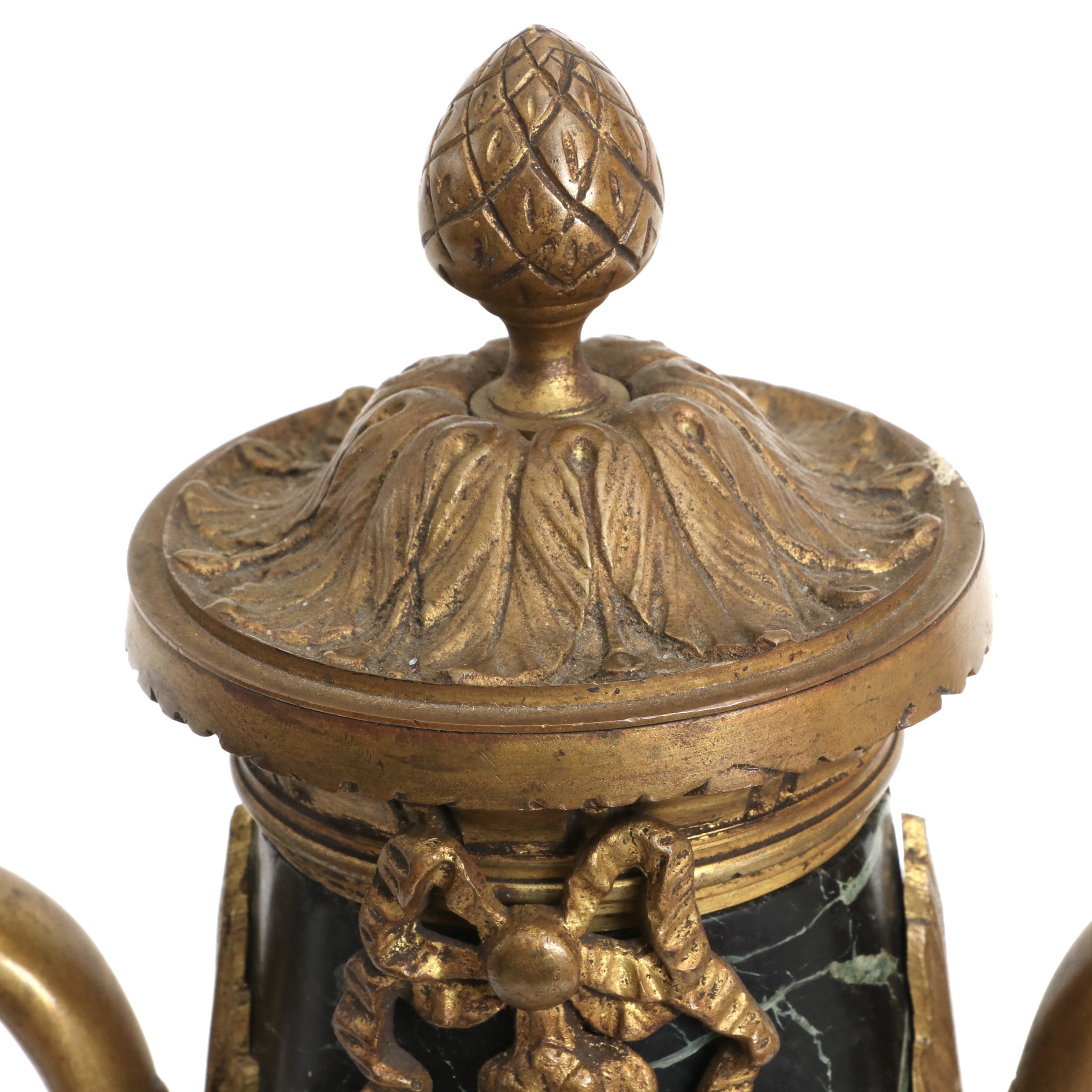 Louis XVI Style French  Black Marble and Ormolu Cassolettes, circa 1860