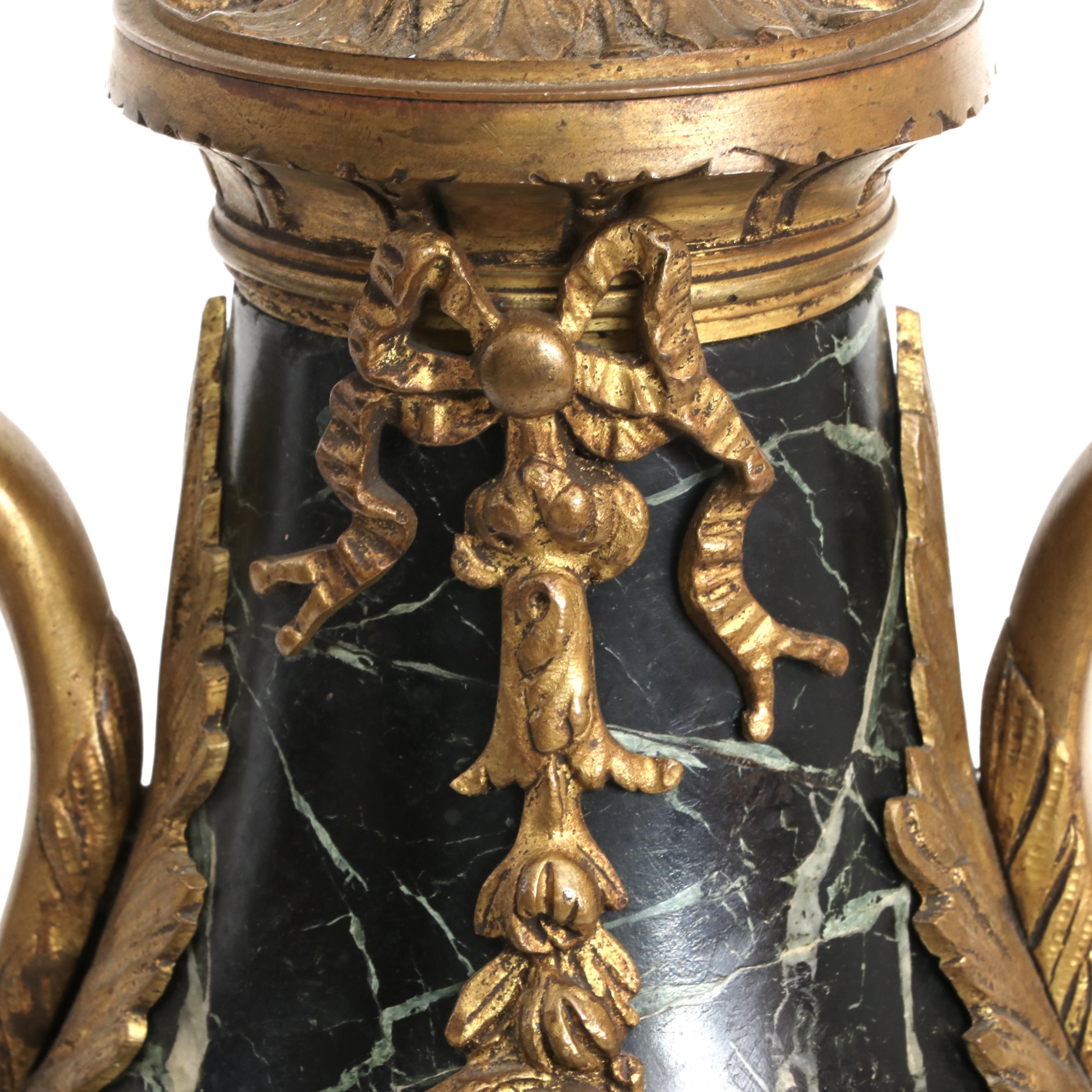 Louis XVI Style French  Black Marble and Ormolu Cassolettes, circa 1860