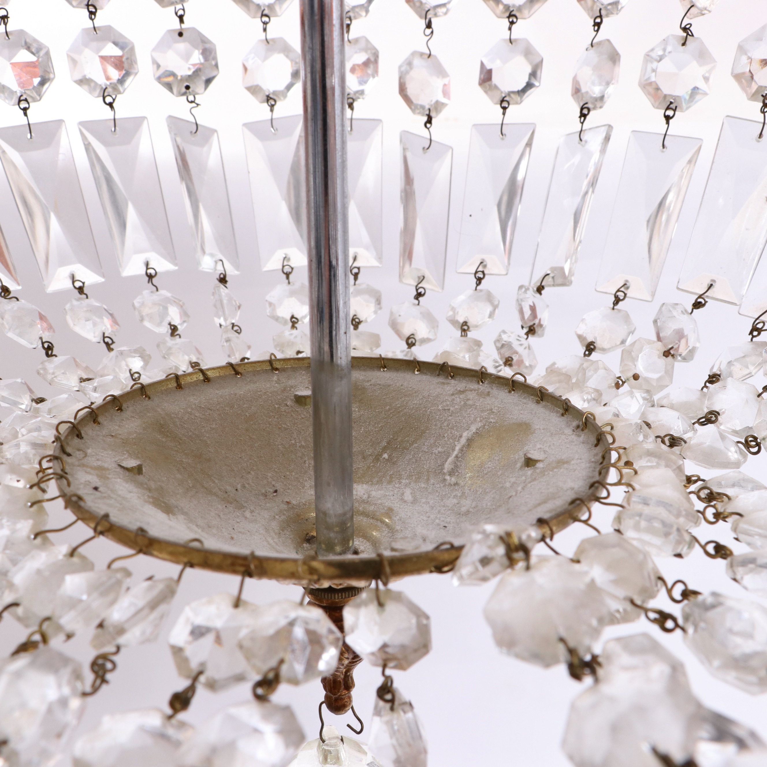 Italian Crystal Flush Mount Chandelier