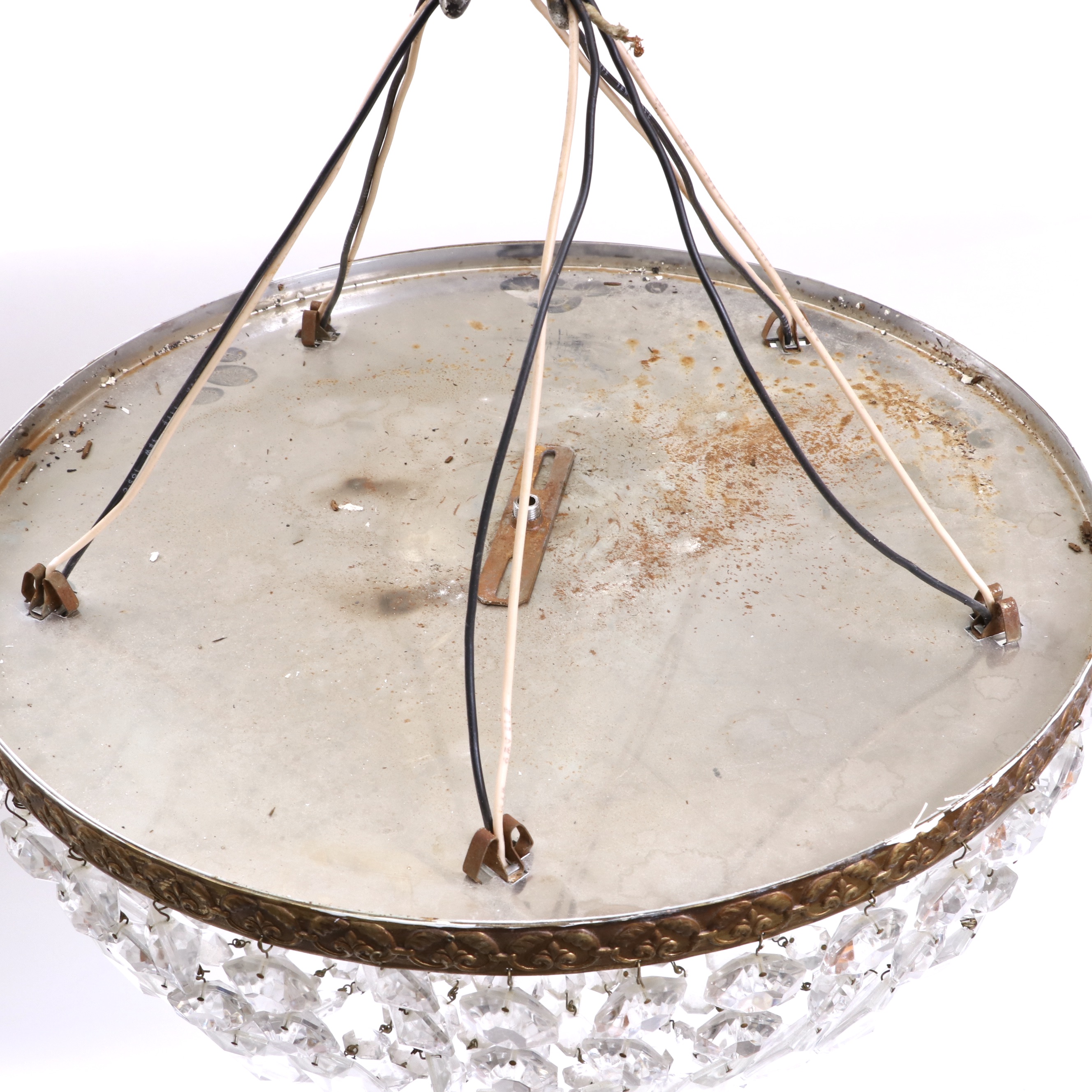 Italian Crystal Flush Mount Chandelier