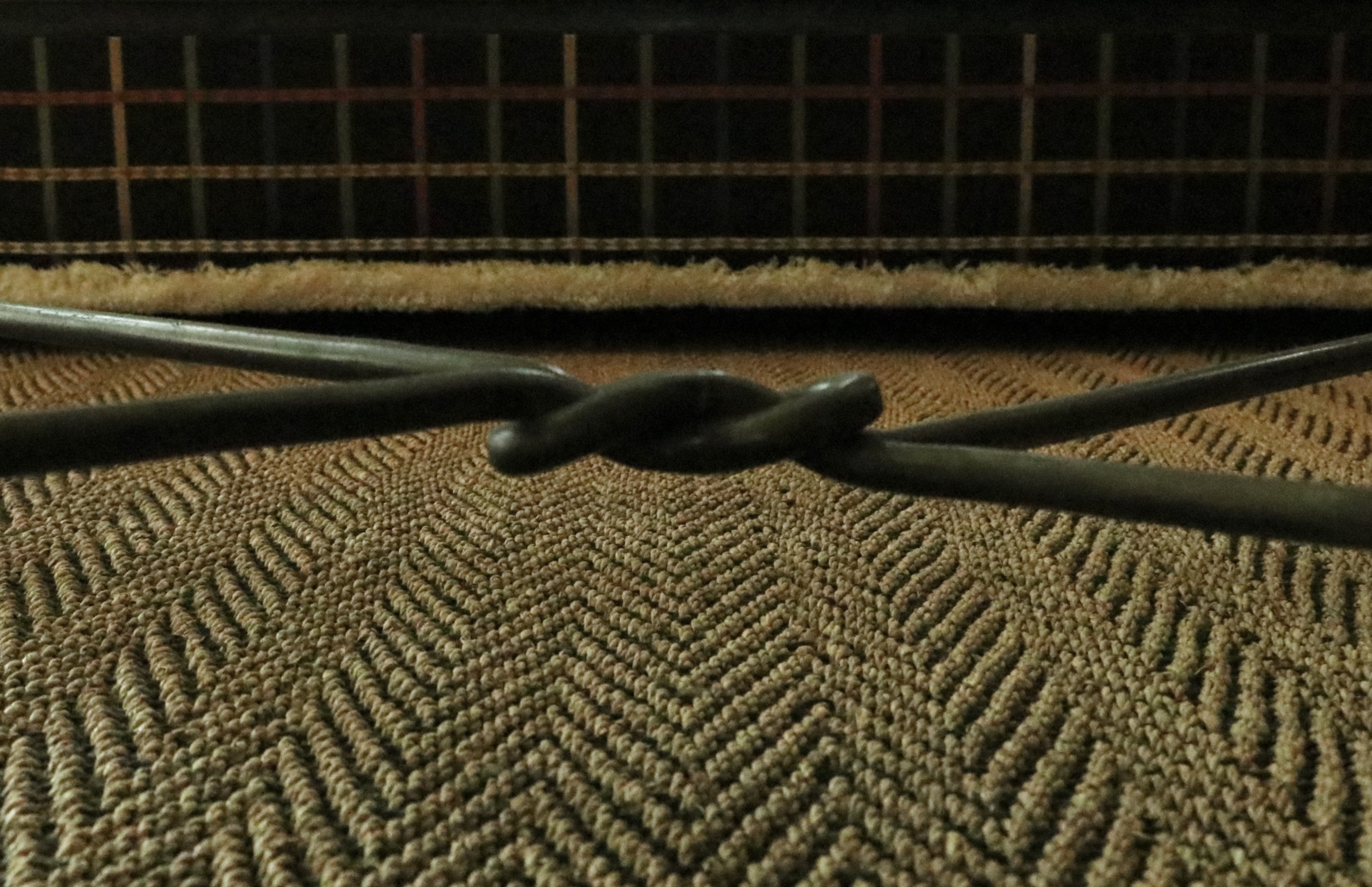 Textured Iron and Glass Two-Tier Coffee Table