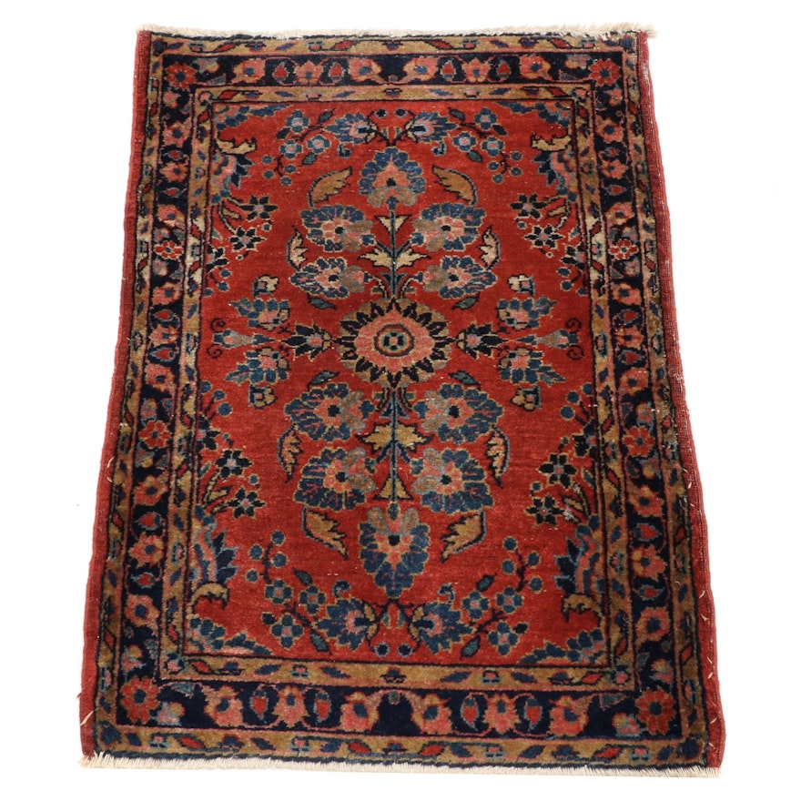 1'8 x 2'5 Hand-Knotted Persian Sarouk Accent Rug