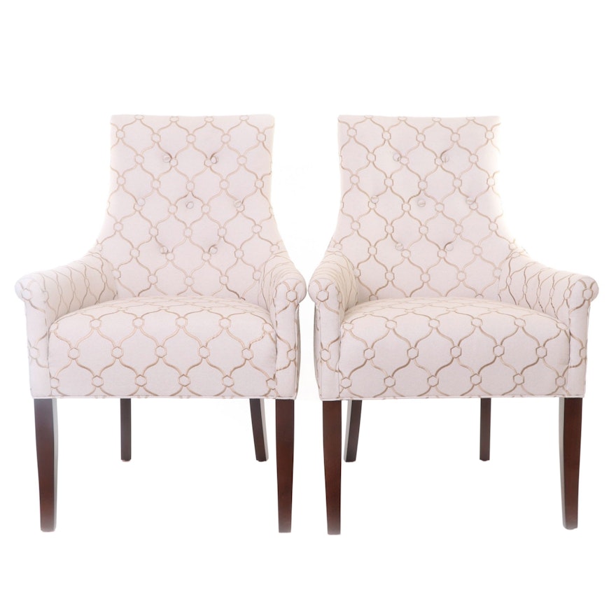 Pair of Vanguard Furniture Button-Tufted Armchairs