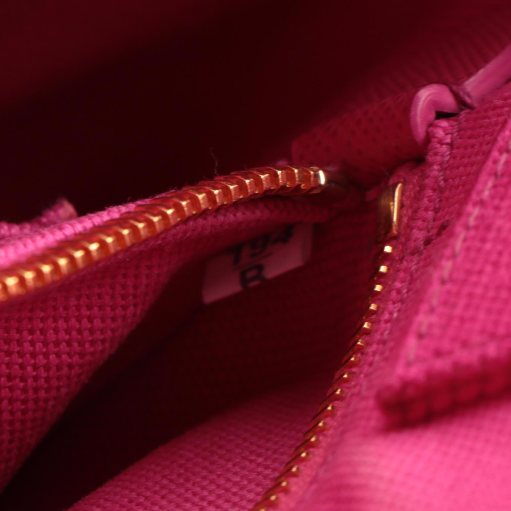 Prada Pink Canapa Logo Canvas Tote Bag