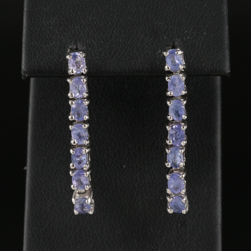 Sterling Tanzanite Drop Earrings