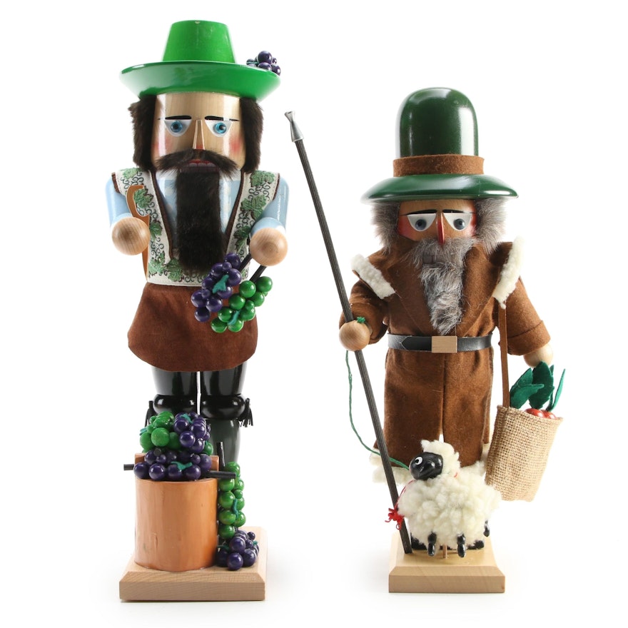 Steinbach "Winemaker" and "Sheep Herder" Nutcrackers