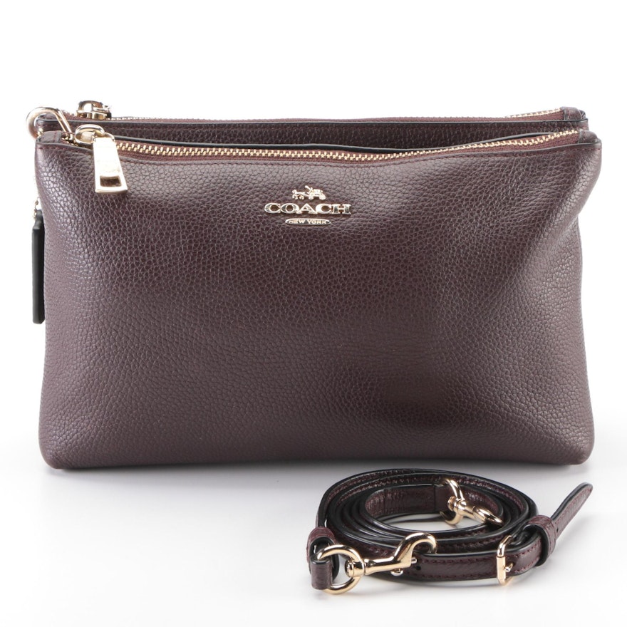 Coach Lyla Double-Zip Crossbody Bag in Pebbled Leather