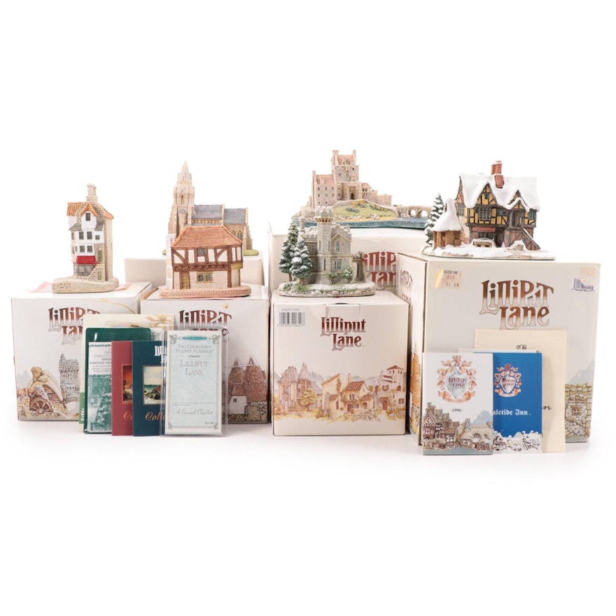 Lilliput Lane "Eilean Donan Castle", "Eamont Lodge" and Other Resin Figurines