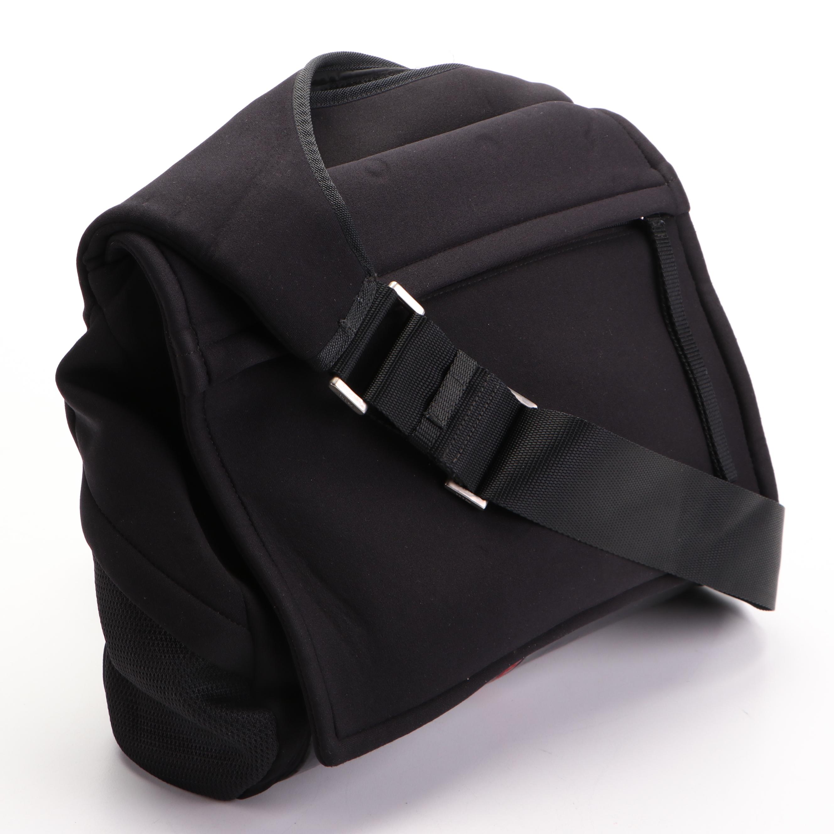 Prada Sling Messenger Bag in Black Neoprene with Leather