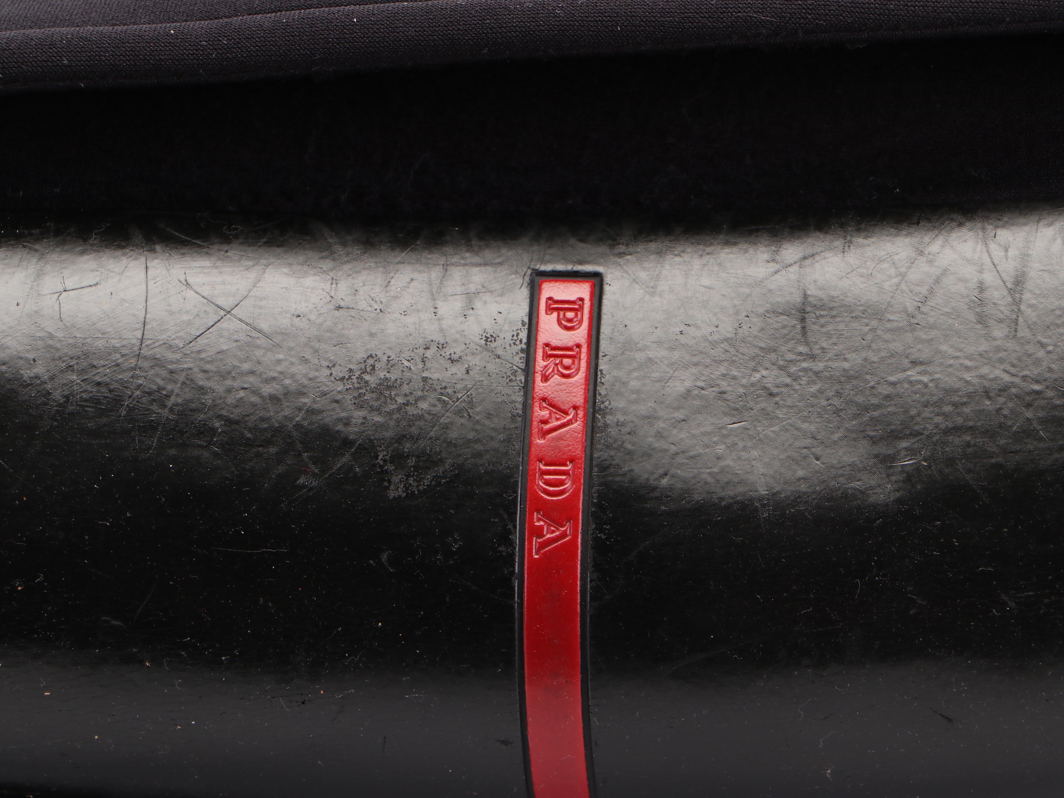 Prada Sling Messenger Bag in Black Neoprene with Leather