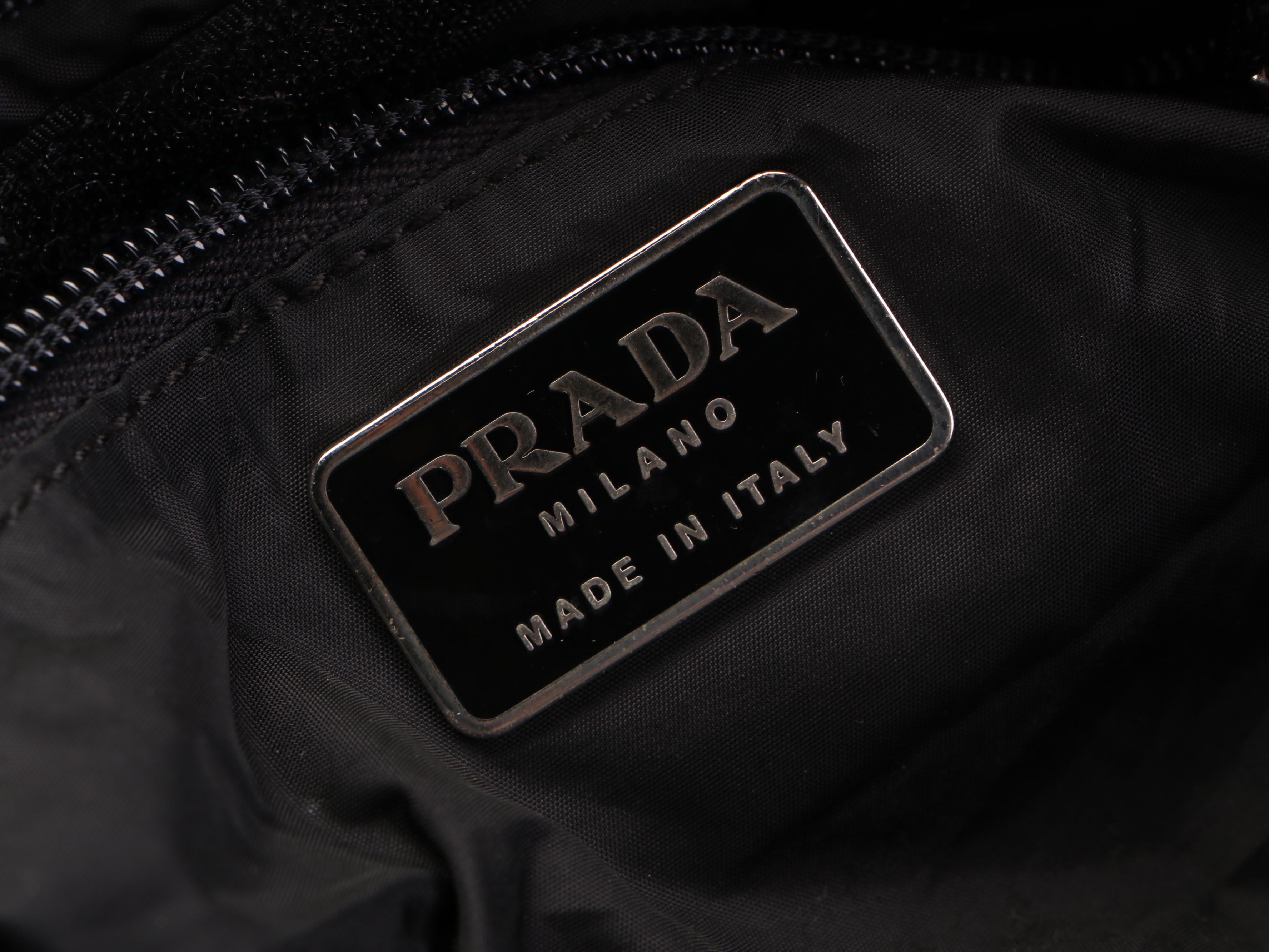 Prada Sling Messenger Bag in Black Neoprene with Leather